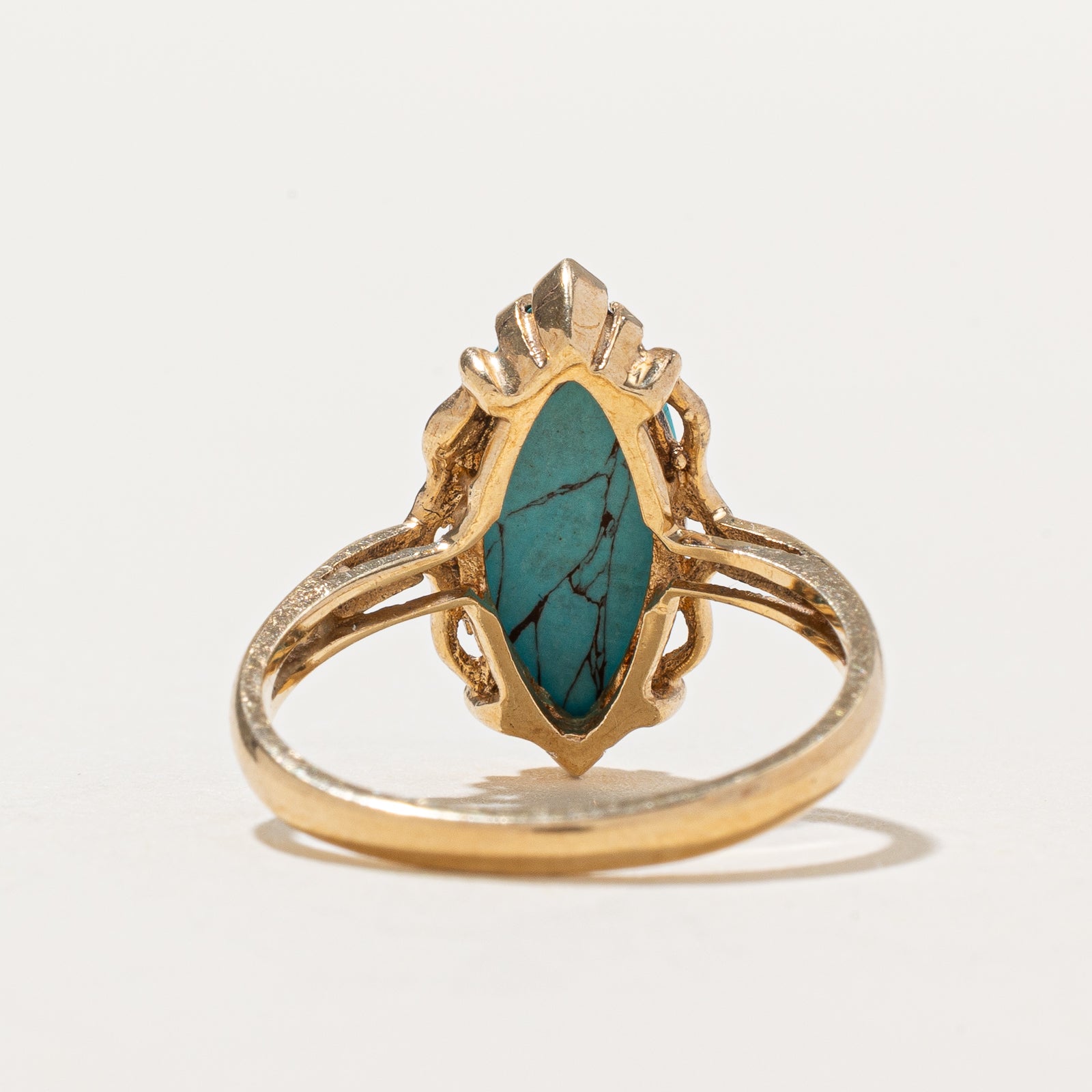 2.00ct Synthetic Turquoise Navette Ring - Size 6 | Elegant Oval Gemstone Jewelry for Women | Perfect for Weddings, Parties & Everyday Wear