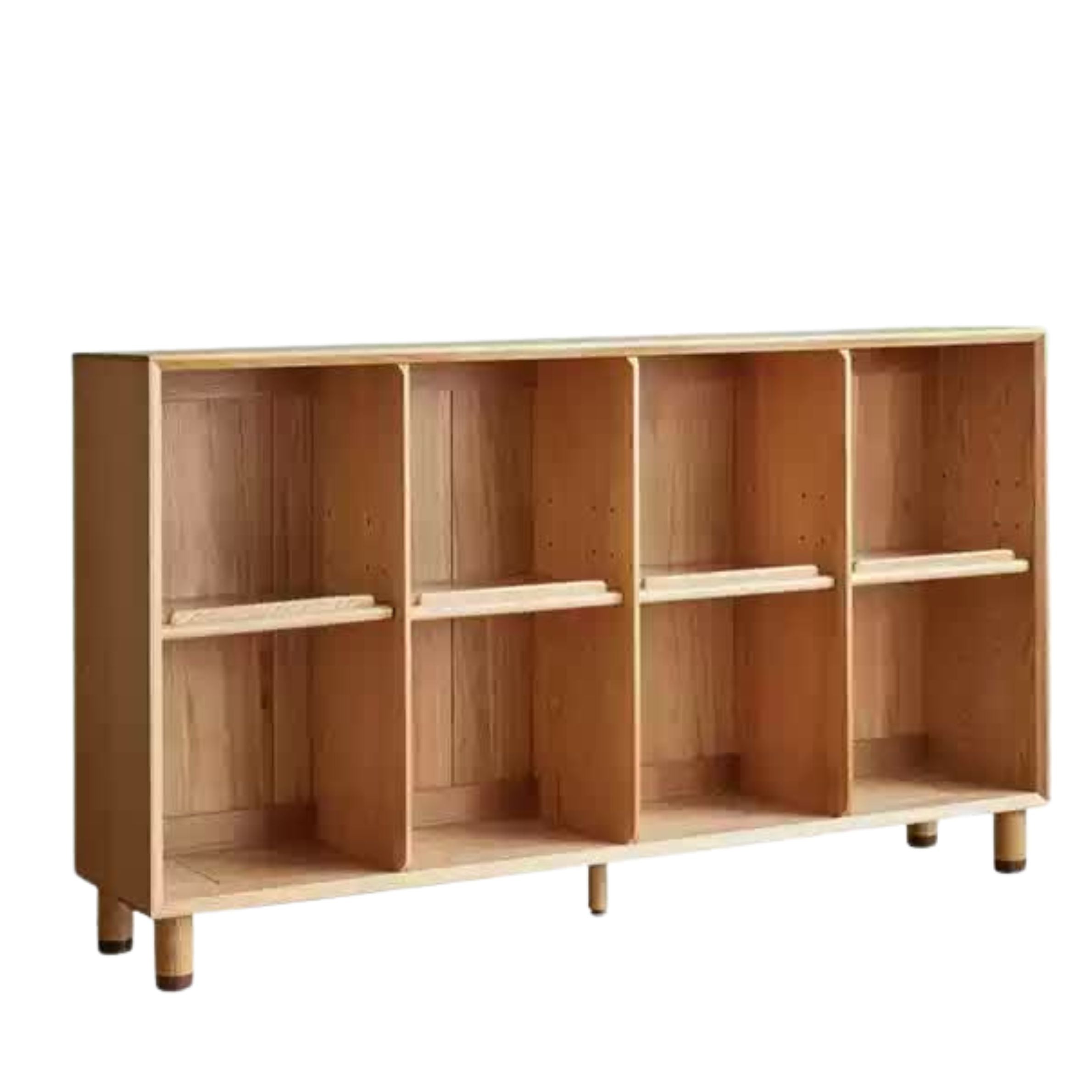 55.9x 12.6x32.3 inch /142x32x82 сm /  Natural Wood Color / Bookcase E 4 Combination