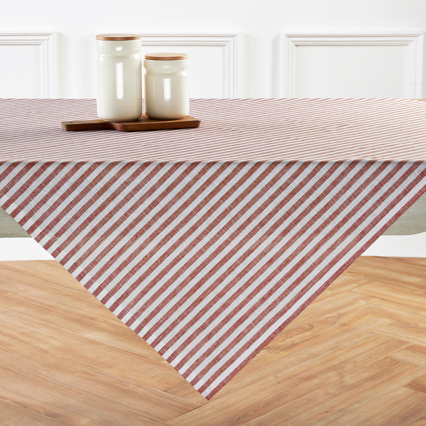Amalfi Stripe Table Throw - Elegant Cotton Table Runner for Dining Room, Kitchen & Holiday Decor - Perfect for Weddings, Parties & Home Styling