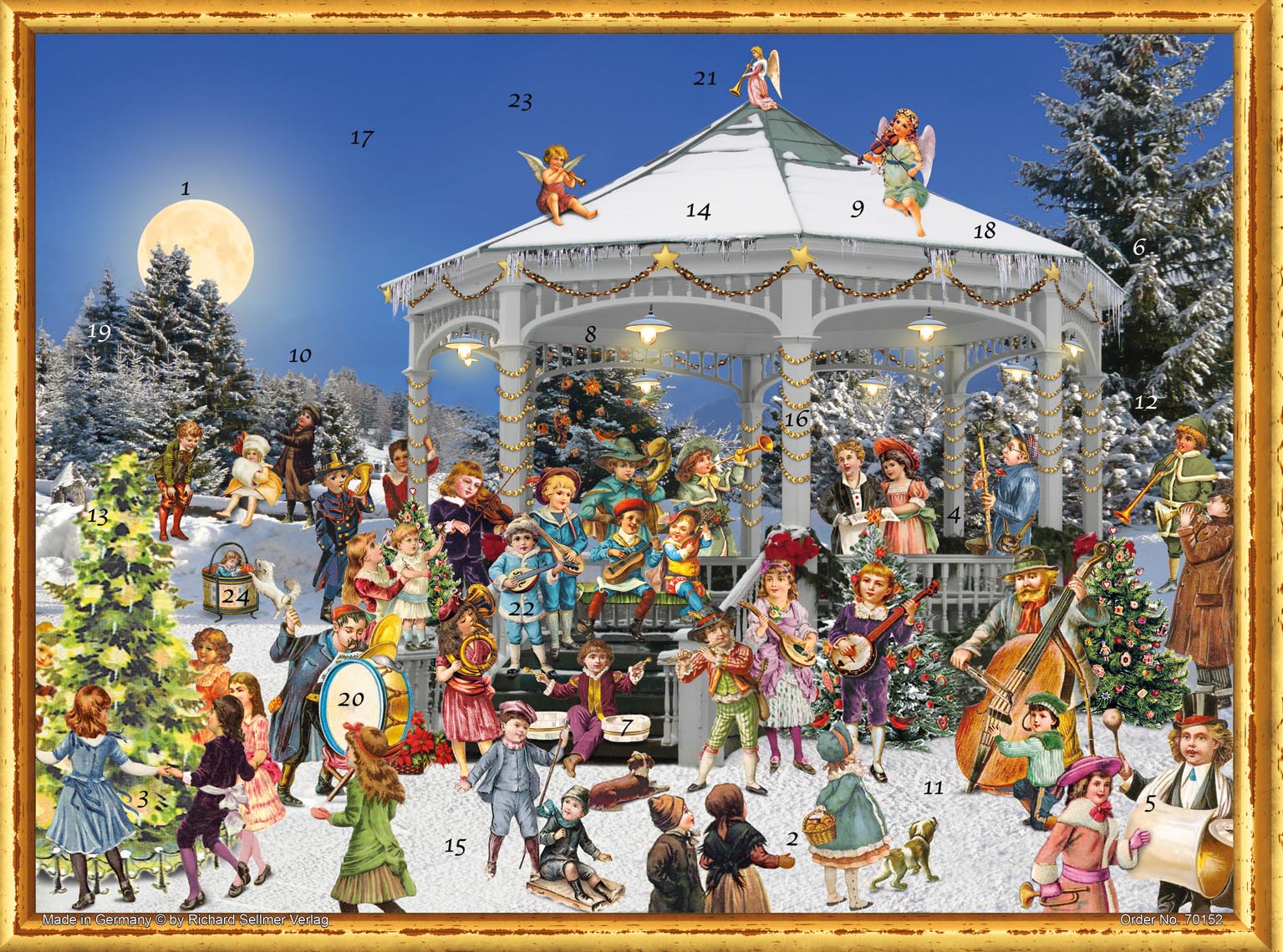 Large Traditional German Advent Calendars - Old World Victorian Style Christmas Countdown Calendar for Kids & Adults | Perfect for Holiday Decor, Gift Giving & Family Traditions