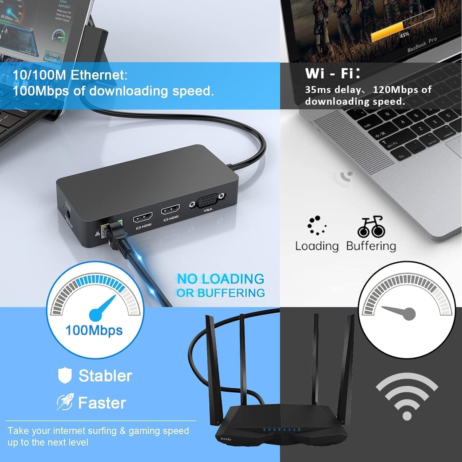 Microsoft Surface Pro Docking Station - 12-in-1 Triple Monitor Dock with Dual HDMI & VGA, Ethernet, SD/TF Card Reader, Audio & 4 USB Ports - Compatible with Surface Pro 10/9/8/X/7/6/5/4, Surface Laptop 6/5/4/3/2, Surface Book - Perfect for Home Office, Gaming & Multi-Tasking Workspace Setup