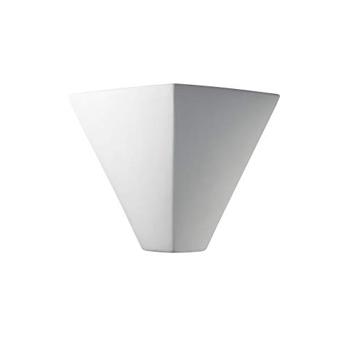Justice Design Group Ambiance Collection 1-Light Wall Sconce - Bisque Finish | Modern Wall Light Fixture for Bedroom, Living Room & Hallway Lighting