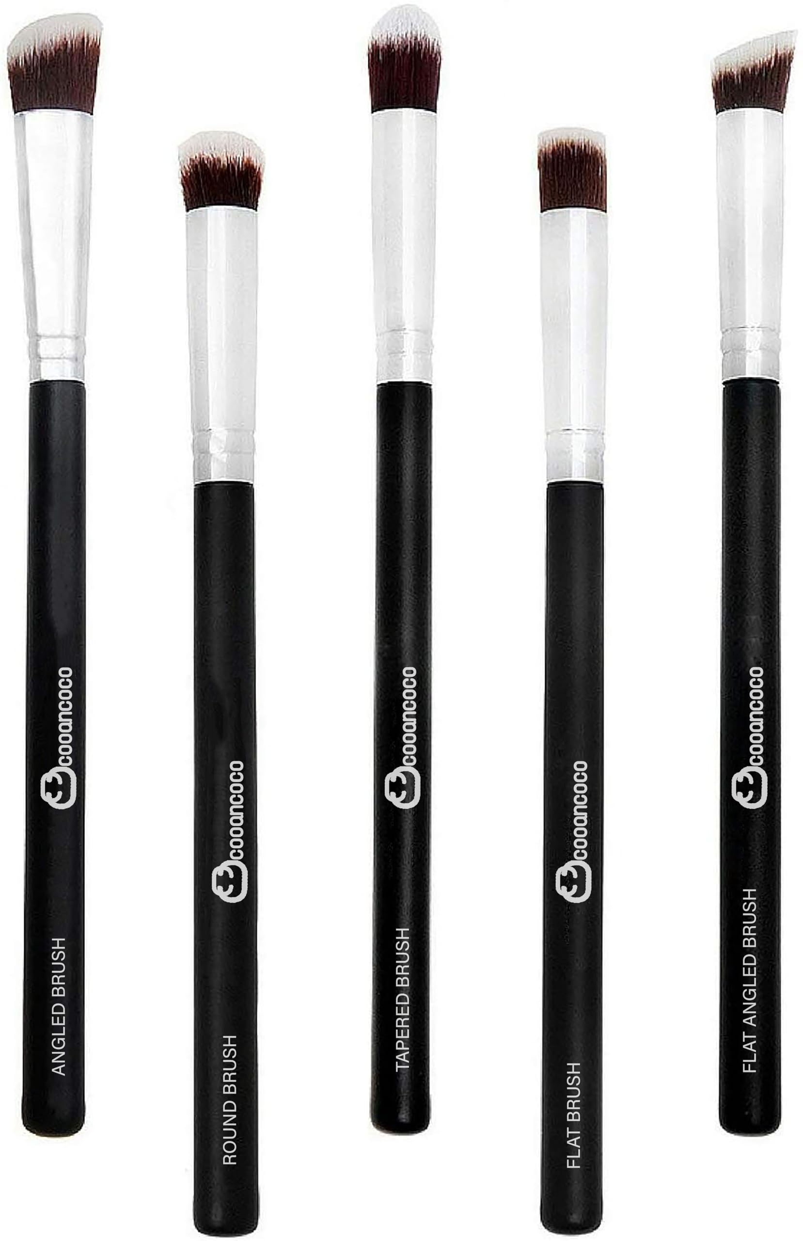 5-Piece Professional Makeup Brush Set - Eye Shadow, Foundation, Mascara & Blending Brushes for Flawless Makeup Application | Perfect for Daily Use, Travel & Professional Makeup Artists