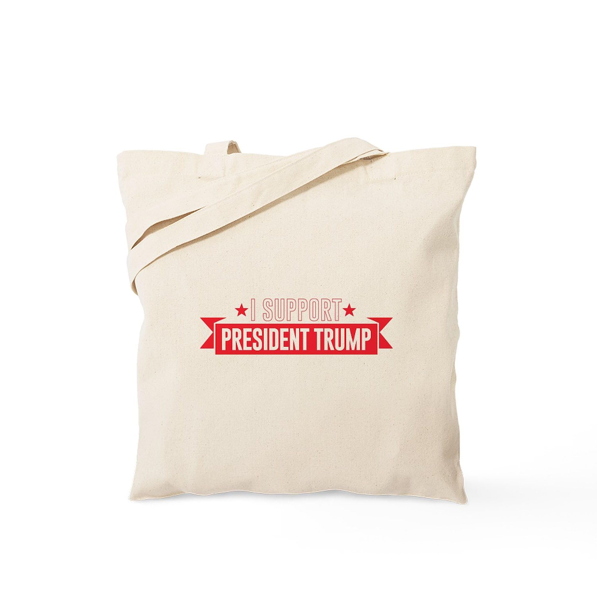 Trump 2024 Support Tote Bag - Natural Canvas Reusable Shopping Bag for Groceries, Beach & Political Rallies | CafePress