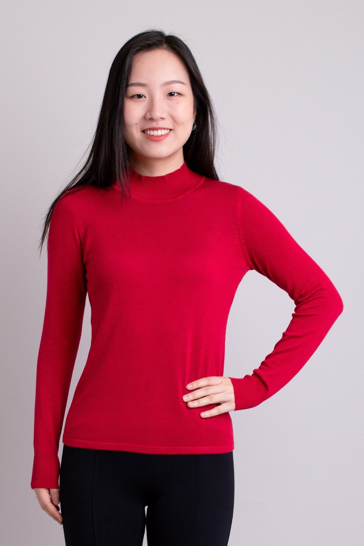 Cameron Sweater Women's Fashion Knitwear | Lipstick & Bamboo Cotton Blend Top | Casual Wear, Office Outfit, Date Night Style