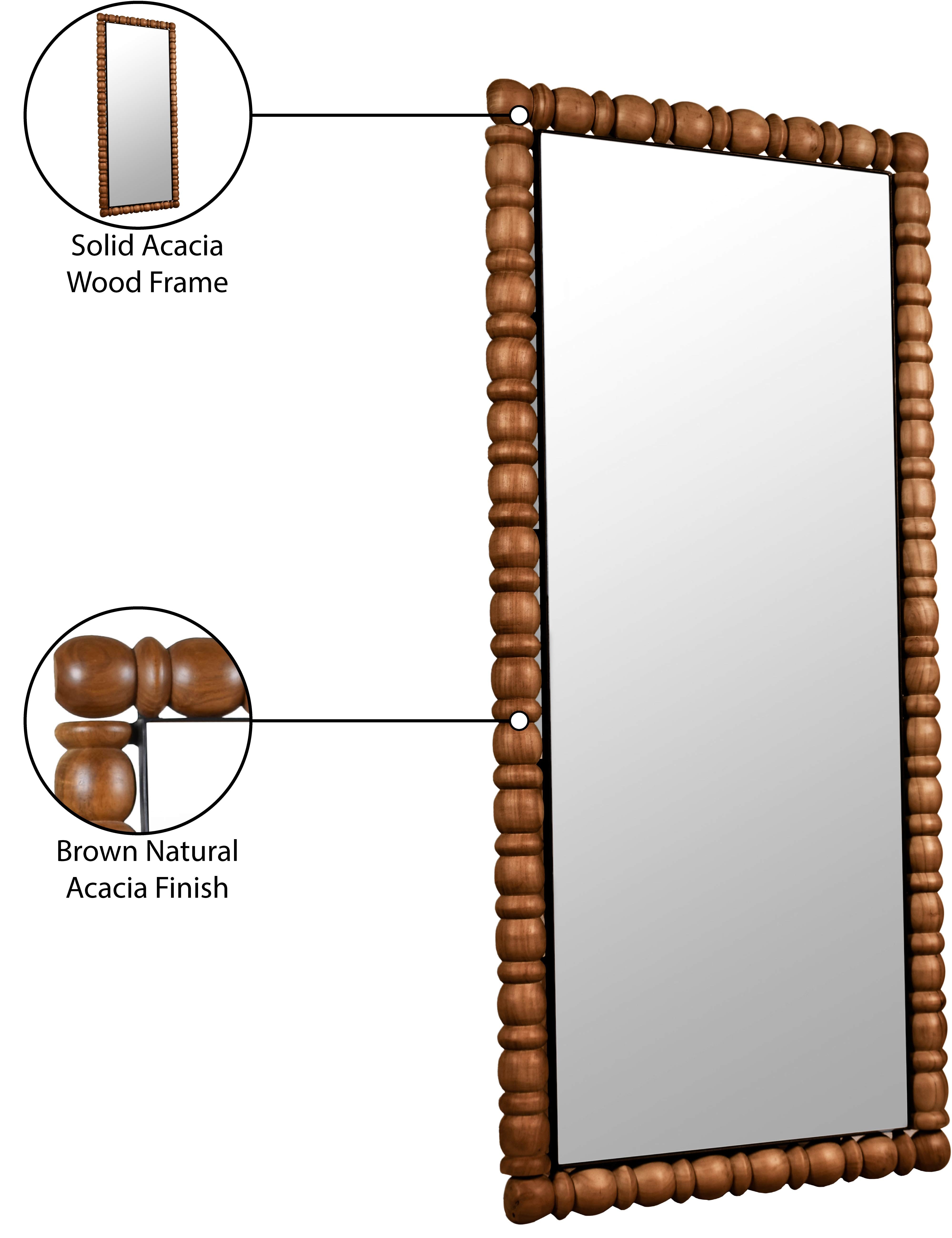 Aubrey Mirror 65M - Full Length Wall Mirror with Rustic Wood Frame, Perfect for Bedroom, Living Room, and Entryway Decor