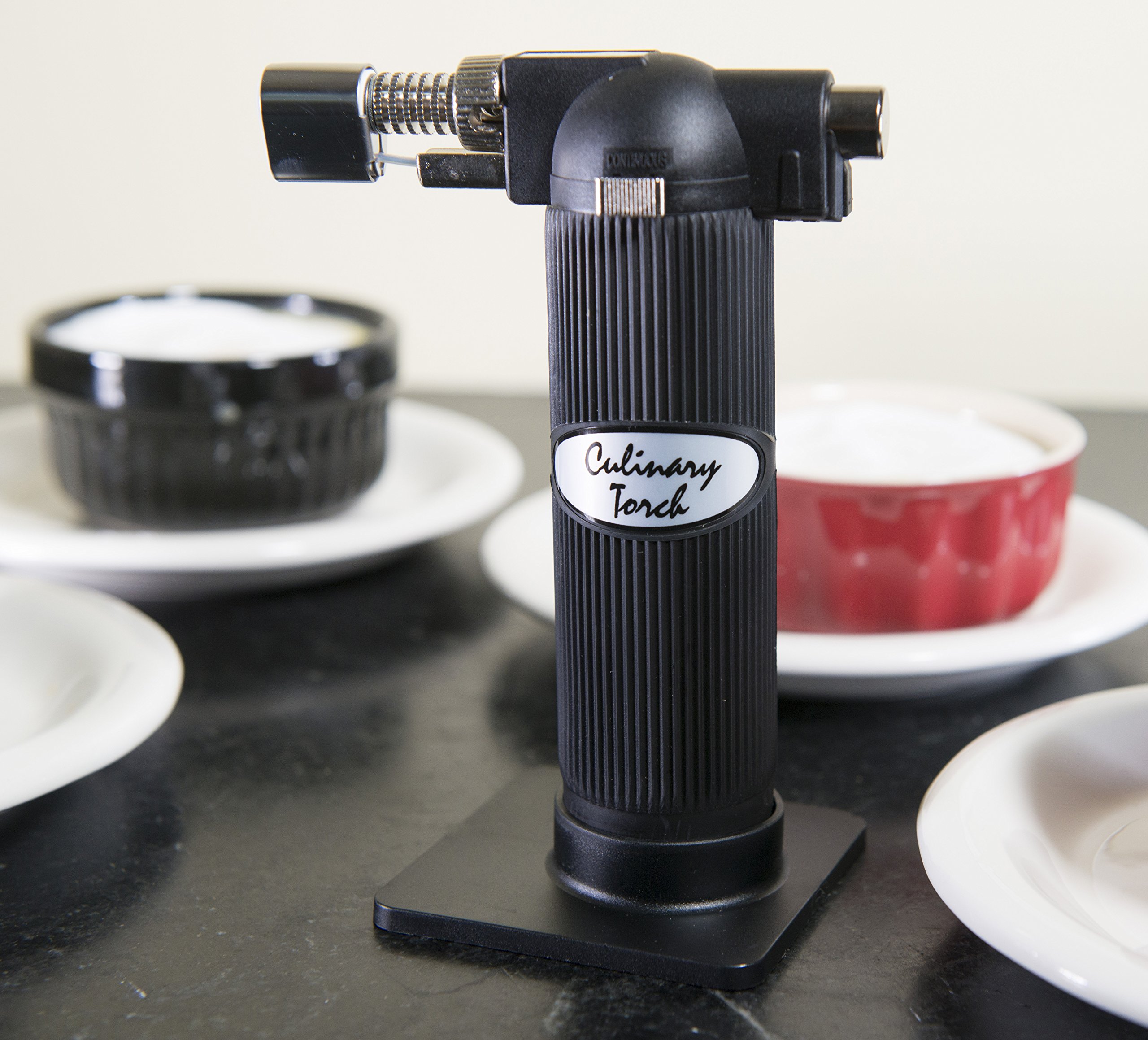 RSVP International Endurance Culinary Torch - Professional Kitchen Blowtorch for Crème Brûlée, Desserts & Cooking - Black (Perfect for Home Chefs & Culinary Enthusiasts)