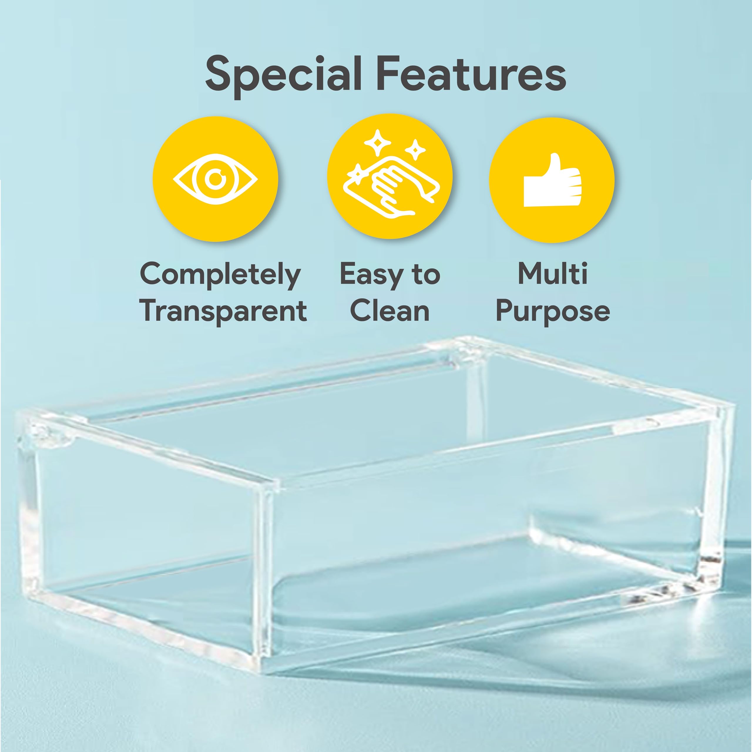 Clear Acrylic Storage Box with Lid - 6.3