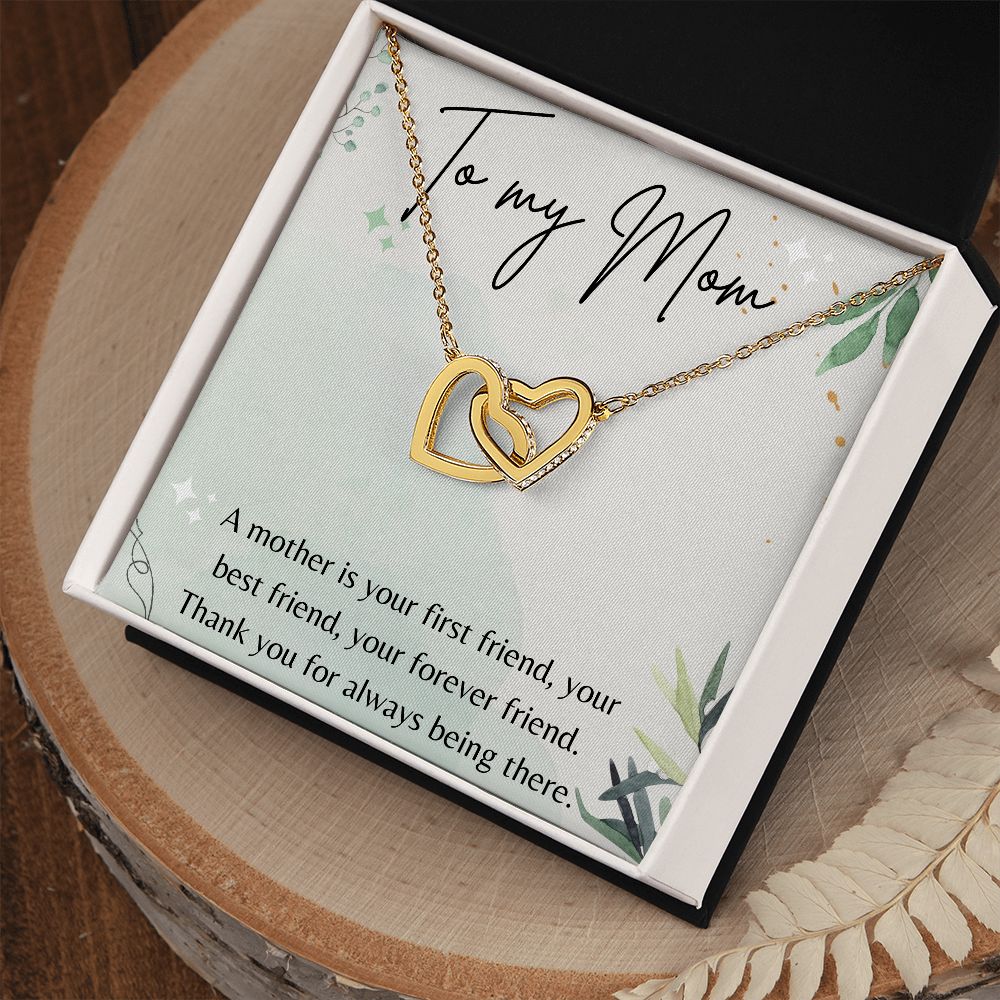 Interlocking Hearts Necklace for Mom - Elegant Christmas & Birthday Gift for Mother - Perfect for Anniversaries, Valentine's Day & Special Occasions