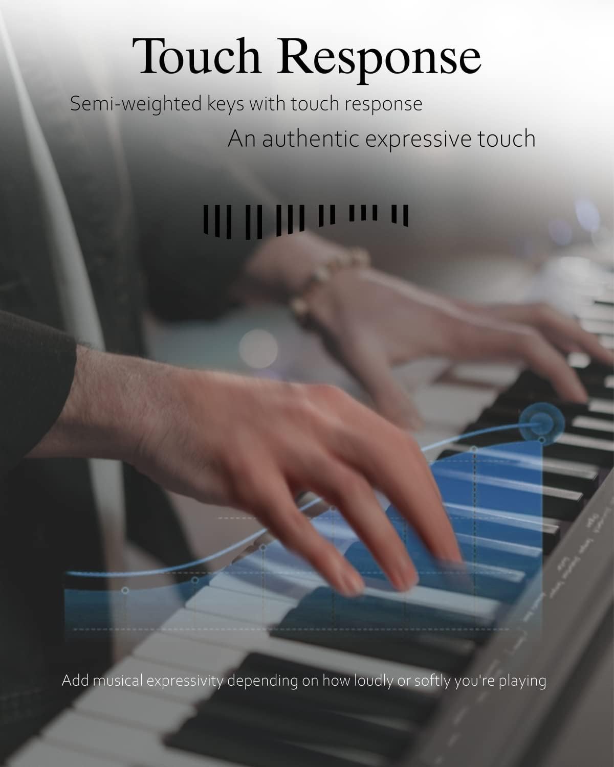 61-Key Semi-Weighted Portable Digital Piano Keyboard with Stand, Headphones & Sustain Pedal - Ideal for Beginners, Home Practice & Live Performances - Includes Carrying Case (Black)