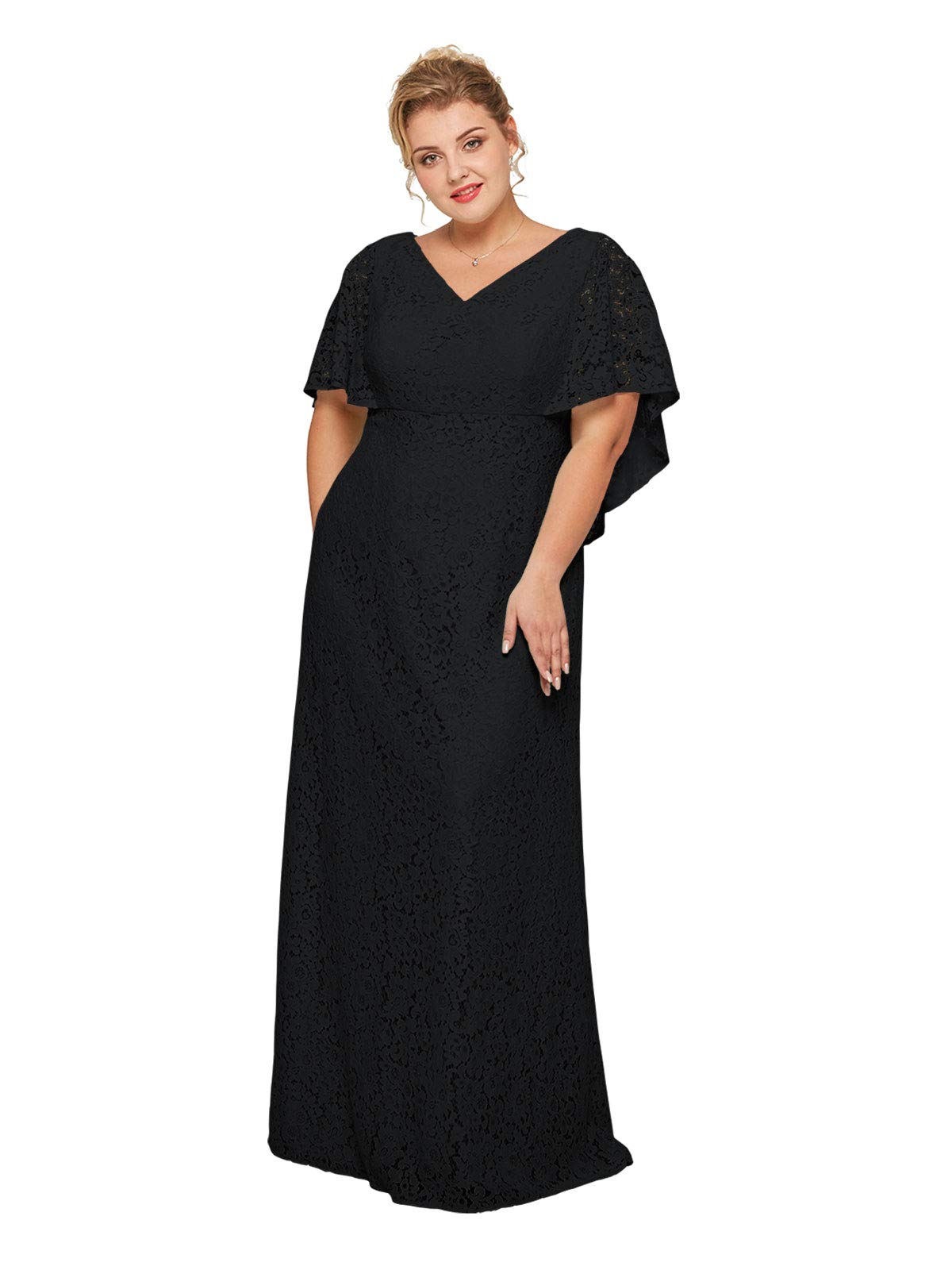 ALICEPUB Elegant V-Neck Lace Wedding Dress for Women | Long Formal Gown for Bridal, Prom, Party & Special Occasions | Perfect for Weddings, Evening Events & Formal Gatherings
