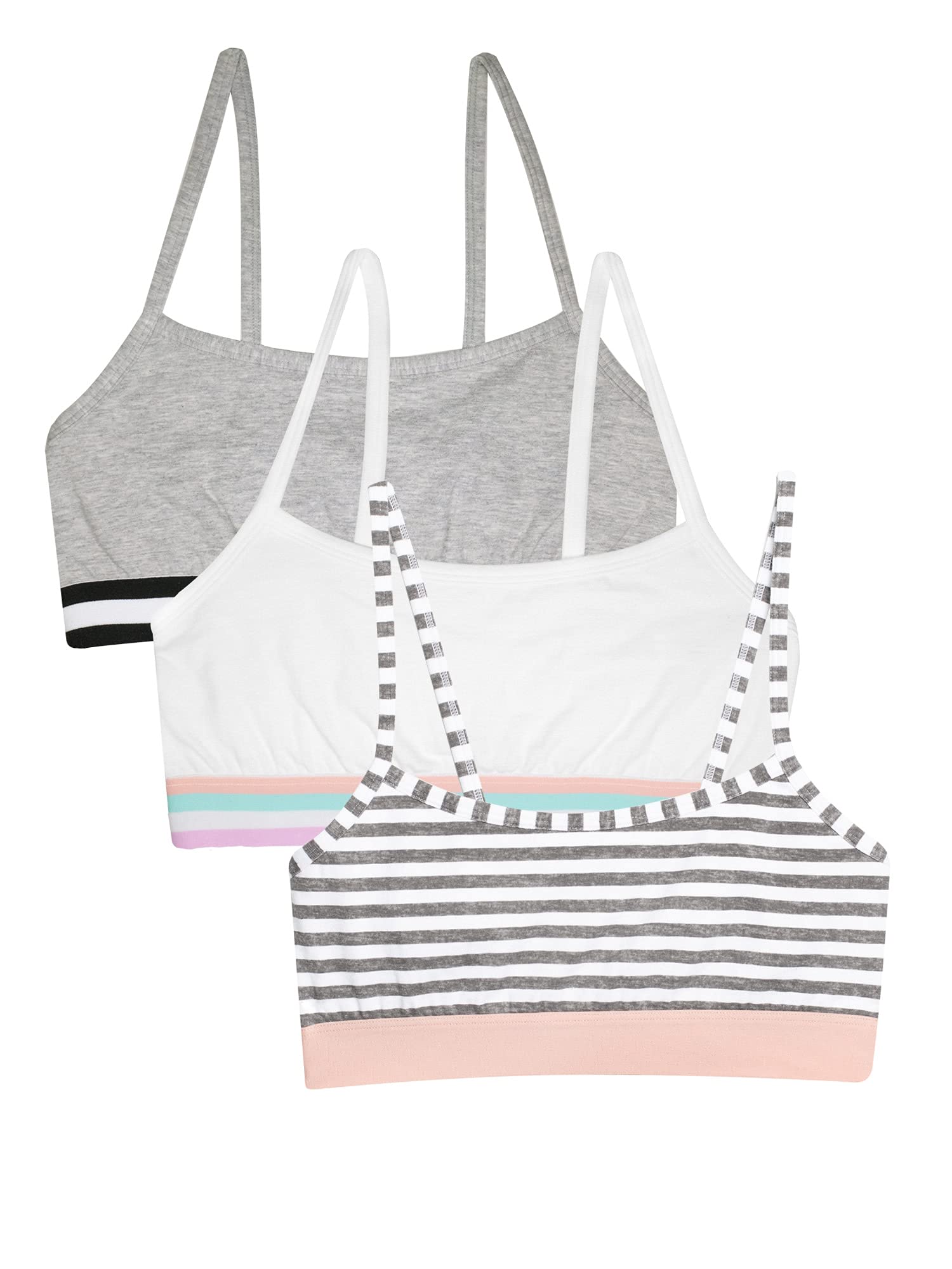 Fruit of the Loom Girls' Spaghetti Strap Sports Bra - Breathable Workout Top for Yoga, Running & Gym - Comfortable Support for Active Teens
