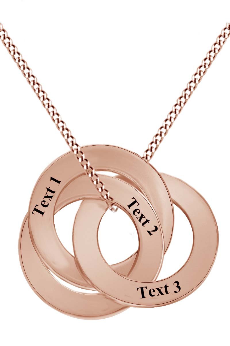 Personalized Engravable Triple Circle Pendant Necklace - 925 Sterling Silver Jewelry for Women - Perfect for Gifts, Anniversaries & Special Occasions