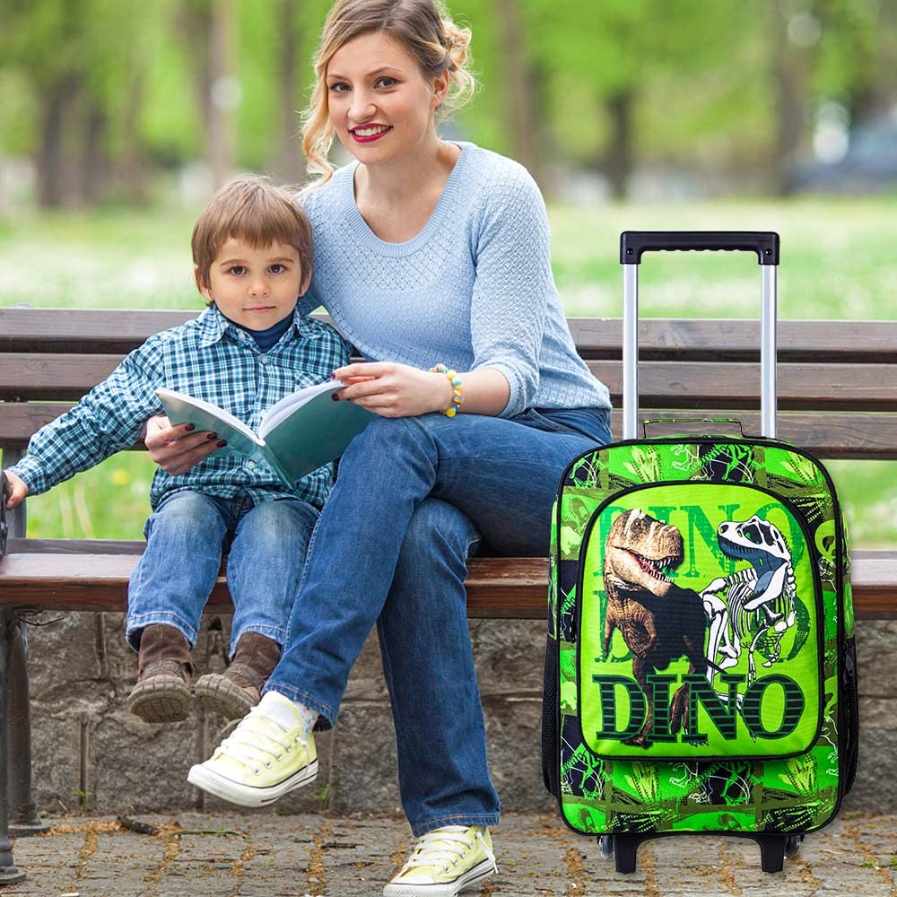 Kids Rolling Luggage for Boys & Girls - Toddler Travel Carry-On Suitcase with Wheels | Perfect for Airplane Trips, Family Vacations & School Sleepovers