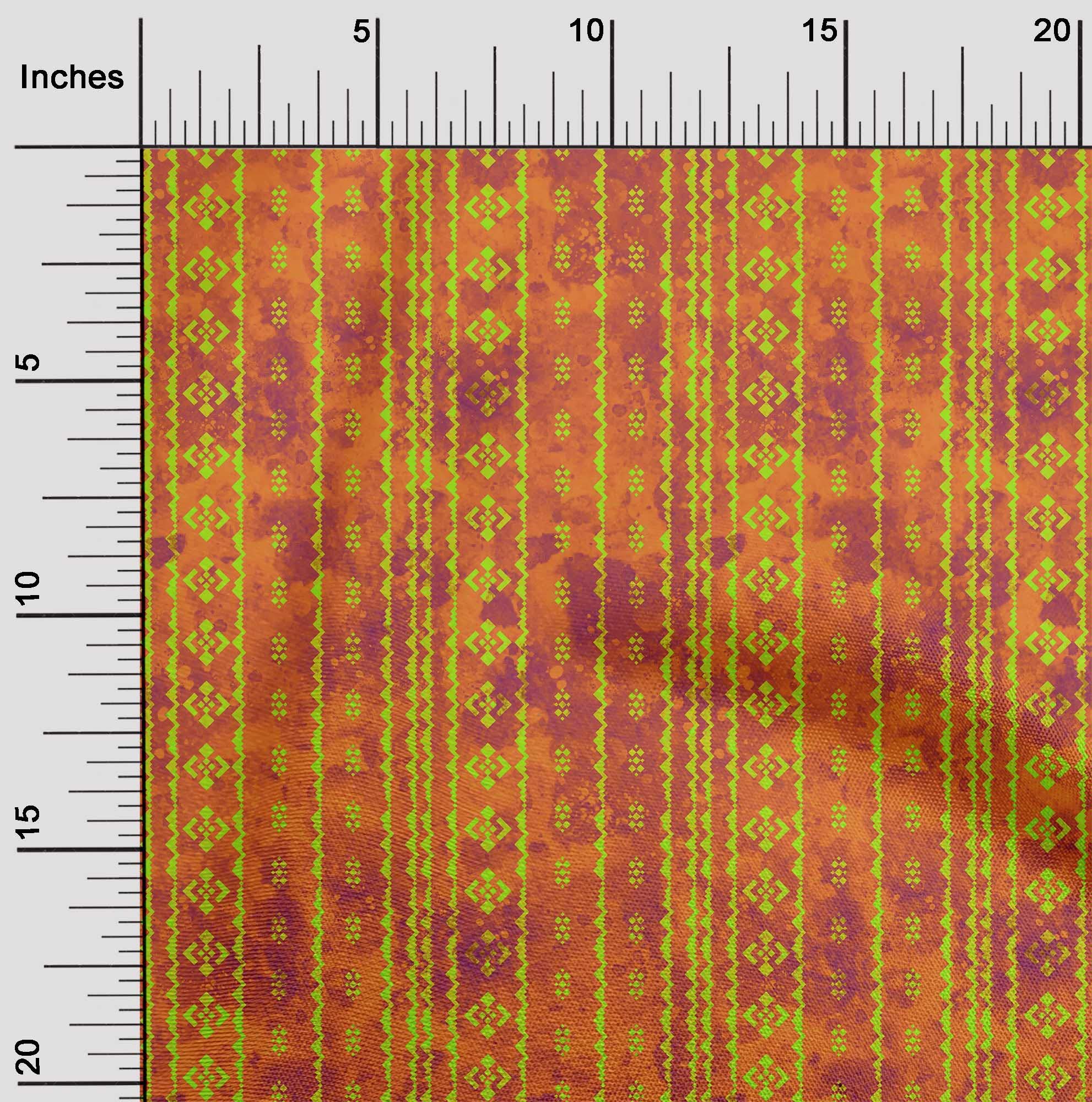 oneOone Velvet Orange Batik Fabric by The Yard - 58 Inch Wide Printed DIY Sewing Material for Clothing, Quilting & Home Decor | Perfect for Dresses, Scarves & Craft Projects