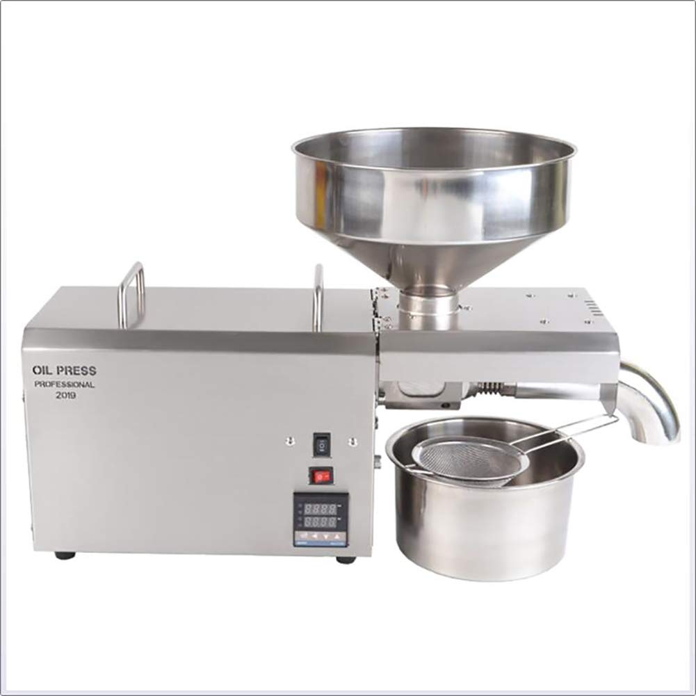 1500W Commercial Grade Automatic Oil Press Machine for Nuts & Seeds - Cold/Hot Press Stainless Steel Oil Extractor with CE Certification - Perfect for Home, Restaurant & Commercial Use