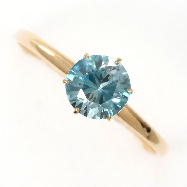 18K Yellow Gold Blue Zircon Ring for Women - Elegant Birthstone Jewelry Gift for Anniversary, Engagement & Special Occasions