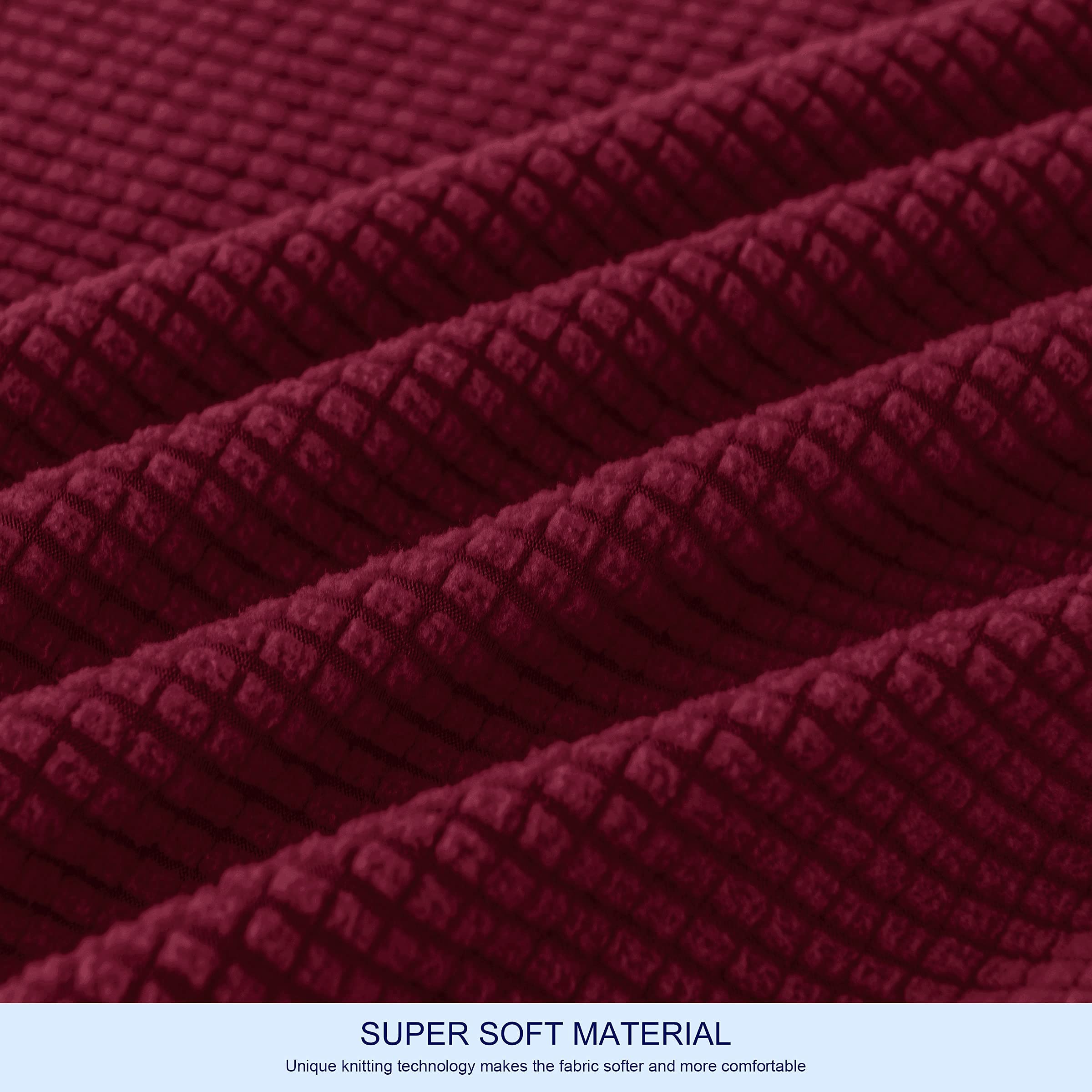 SUBRTEX 3-Piece Armchair Cover & 7-Piece Sofa Slipcover Set - Stretchable Couch Covers with Separate Backrest & Cushion Covers for Living Room (Small/Large, Wine Red) - Perfect for Home Decor, Furniture Protection & Pet-Friendly Households
