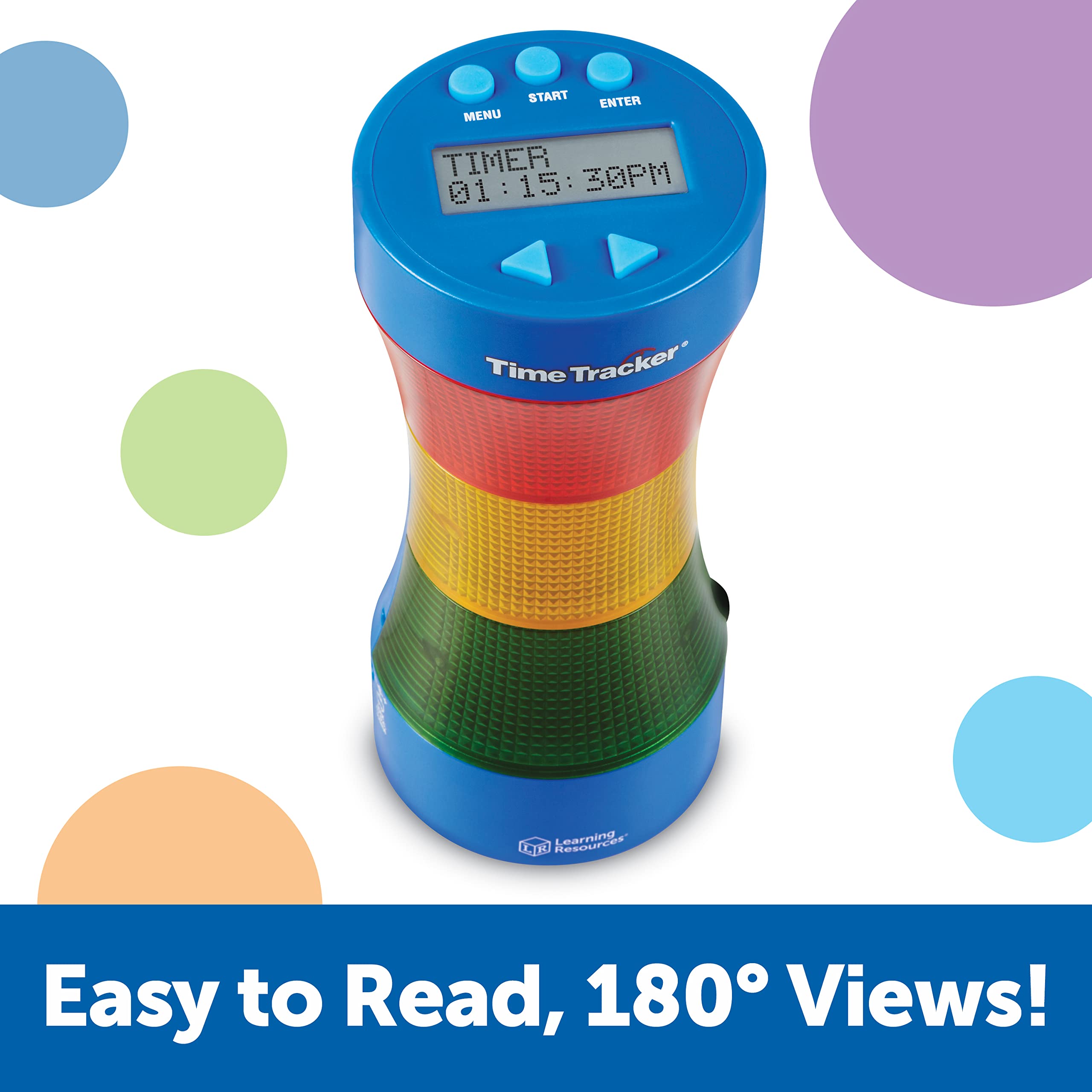 Learning Resources Time Tracker Visual Timer & Clock - 1 Piece Classroom Timer with Alarm, Light Up Display for Kids, Teachers & Homeschooling | Perfect for Classroom Management, Study Sessions & Time Management Activities