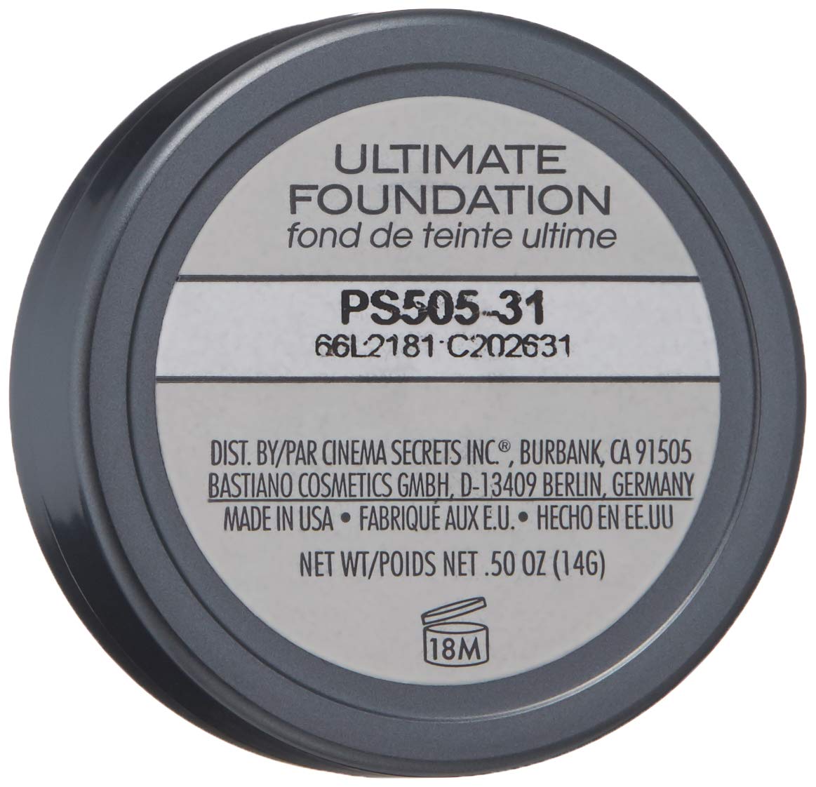 CINEMA SECRETS Pro Cosmetics Ultimate Foundation - Shade 505 31 | Full Coverage, Long-Lasting Makeup for Professional Artists & Everyday Wear | Perfect for Photo Shoots, Weddings & Special Events