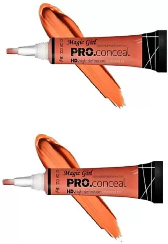 MASTADI PRO CONCEAL CORRECTOR ORANGE HD CONCEALER COMBO PACK - 2 x 16g | Dark Circle & Blemish Coverage | Makeup for Professional & Everyday Use