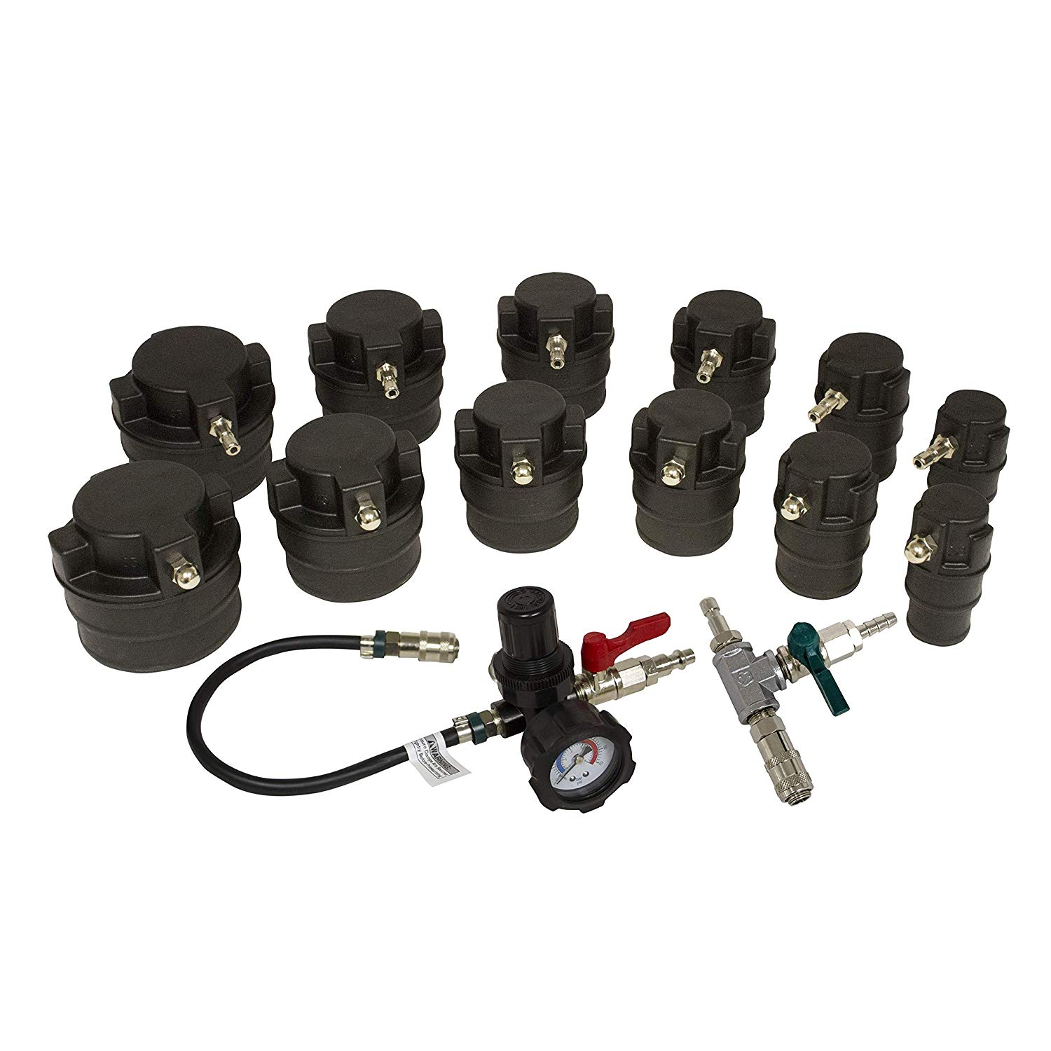 Lisle 69910 14 Piece Turbo Test Kit with Smoke Adapter - Professional Turbocharger Diagnostic Tool for Diesel & Gas Engines - Perfect for Mechanics, Auto Shops & DIY Car Repairs
