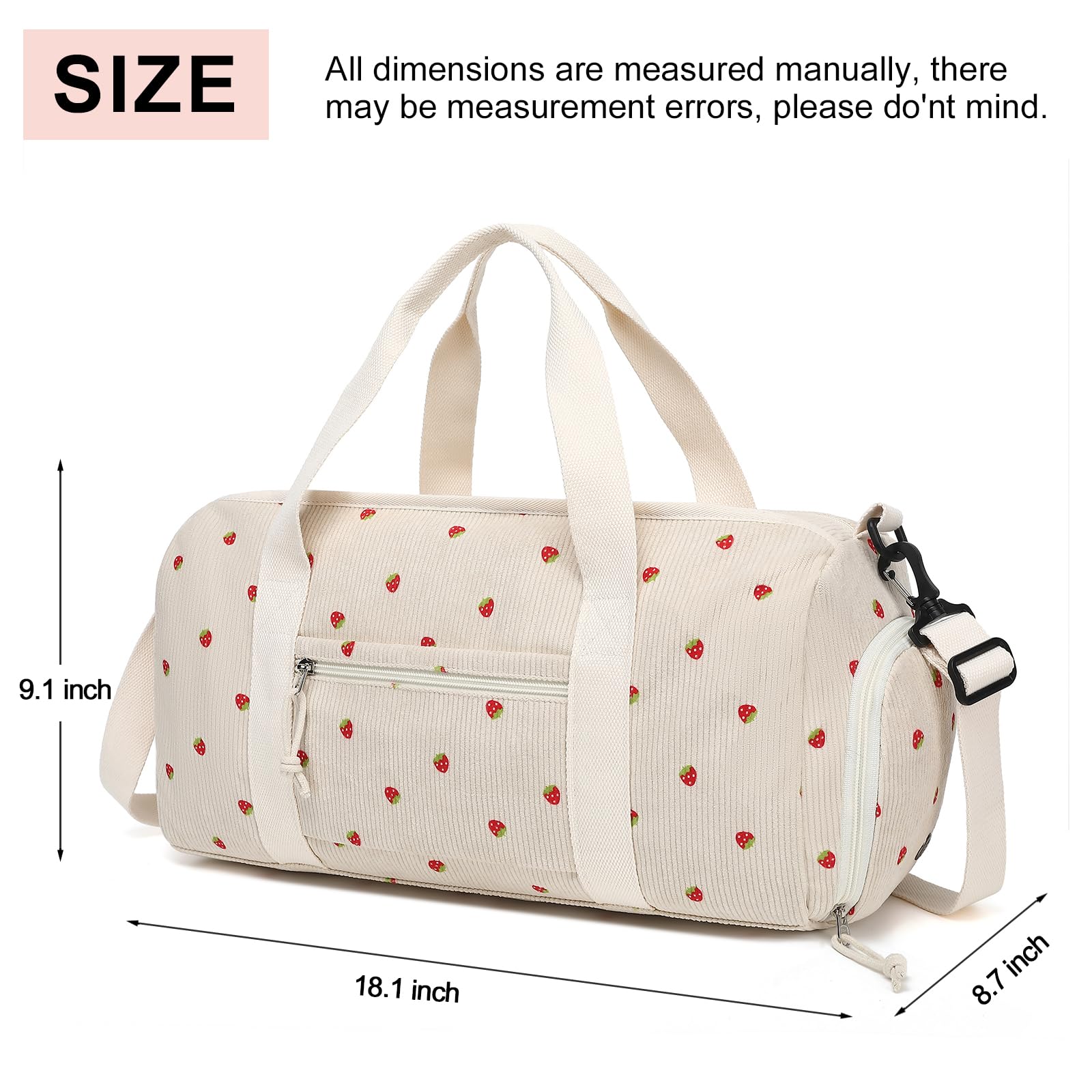 LOIDOU Women's Gym & Dance Duffle Bag - Small Weekender Overnight Carry On Tote with Shoe Compartment & Wet Pocket - Perfect for Travel, Workout, Yoga & Dance Class