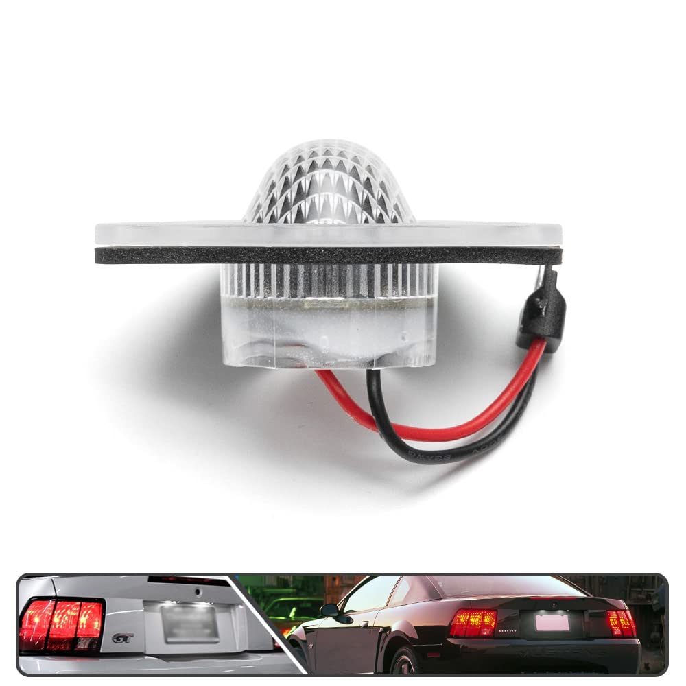 2Pcs LED License Plate Lights for Ford Mustang 1994-2004 - High Power SMD Xenon White LED Bulbs, Error Free, Easy Installation - Perfect for Night Driving & Car Customization