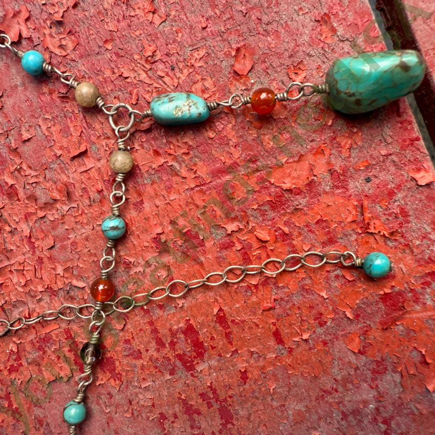 925 Sterling Silver Turquoise Gemstone Y Necklace for Women | Elegant Boho Jewelry Gift for Her | Perfect for Parties, Weddings & Everyday Wear