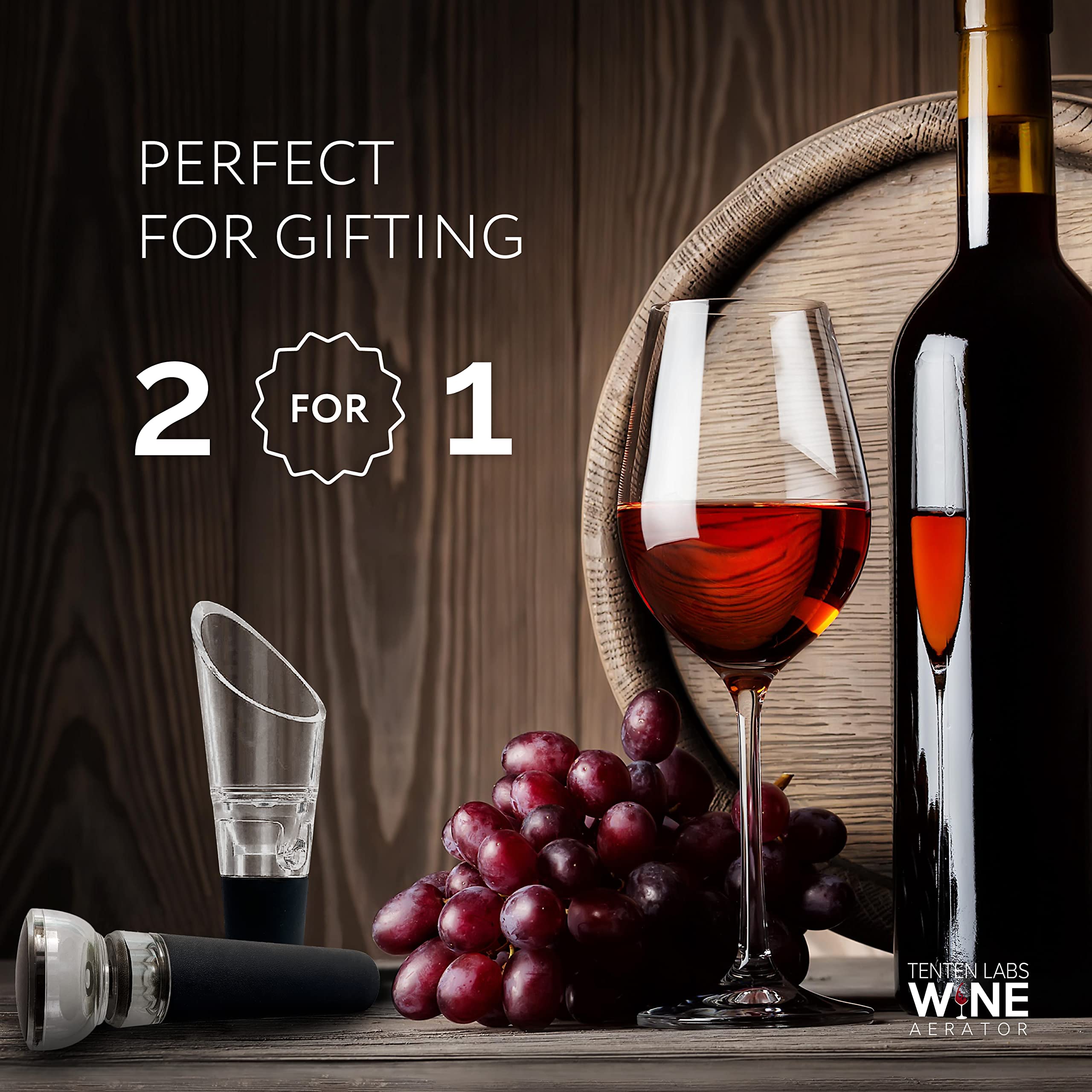 Premium Wine Aerator and Vacuum Pump Set (2-Pack) – Stainless Steel Aerating Spout & Air-Tight Wine Stopper – Perfect for Red Wine Decanting & Preservation – Ideal Gift for Wine Lovers with Elegant Gift Box – Use for Dinner Parties, Wine Tasting & Home Bars