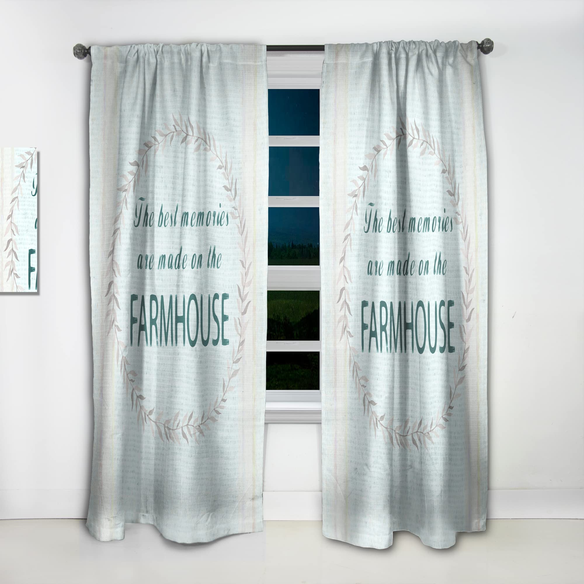 Farmhouse Floral Blackout Curtains - Thermal Insulated Window Drapes for Bedroom & Living Room - 52x120 Inch Single Panel - Noise Reducing & Energy Saving Home Decor