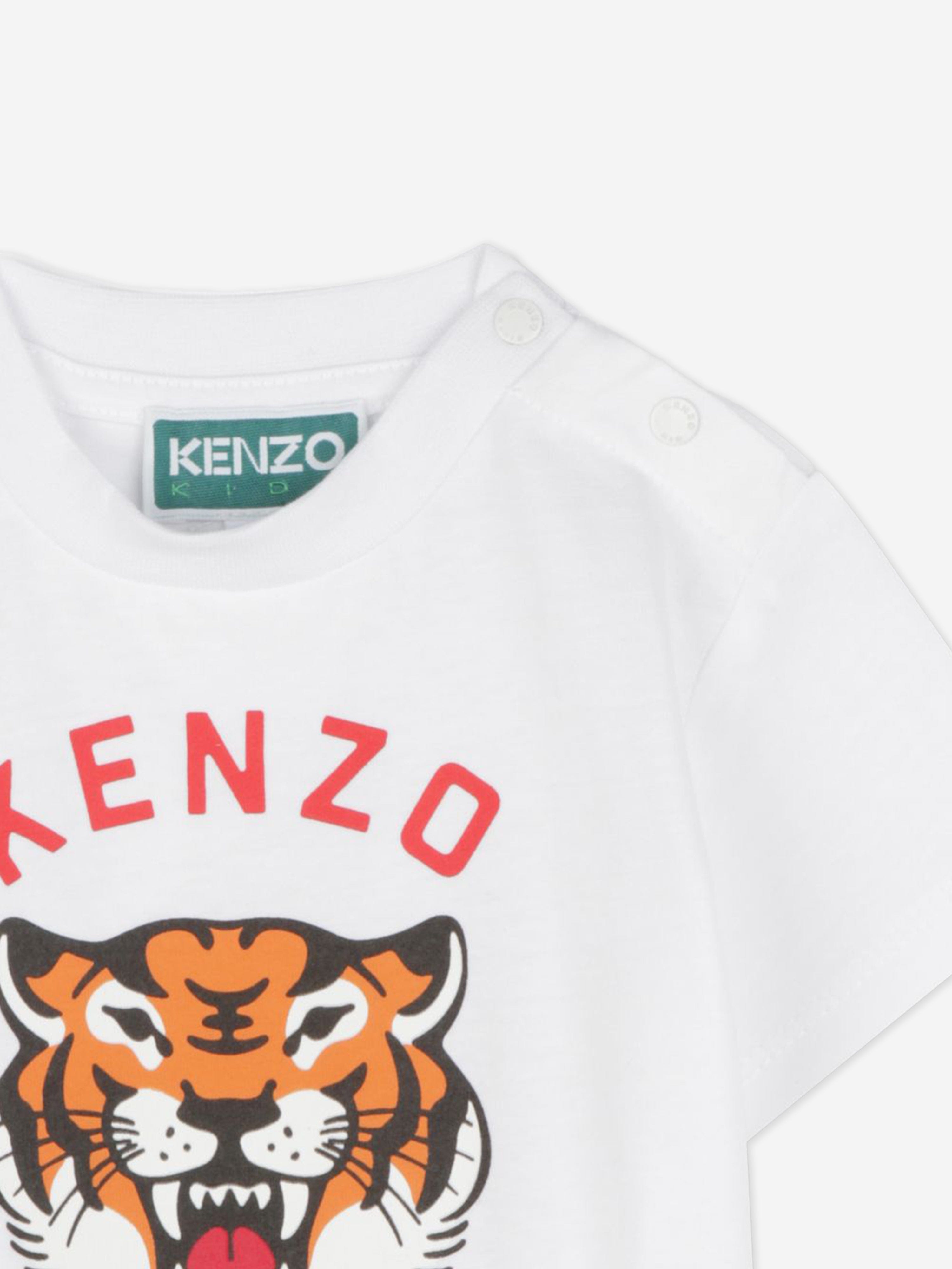 Baby Tiger Logo White T-Shirt - Soft Cotton Kids Tee for Playdates & Family Outfits