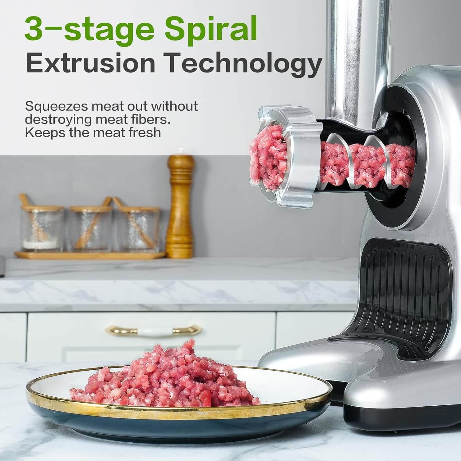 AMZCHEF 5-in-1 Slow Masticating Juicer Machine - Cold Press Juicer with Accessories for Healthy Juicing - Perfect for Fruits, Vegetables & Leafy Greens - Home & Kitchen Essential