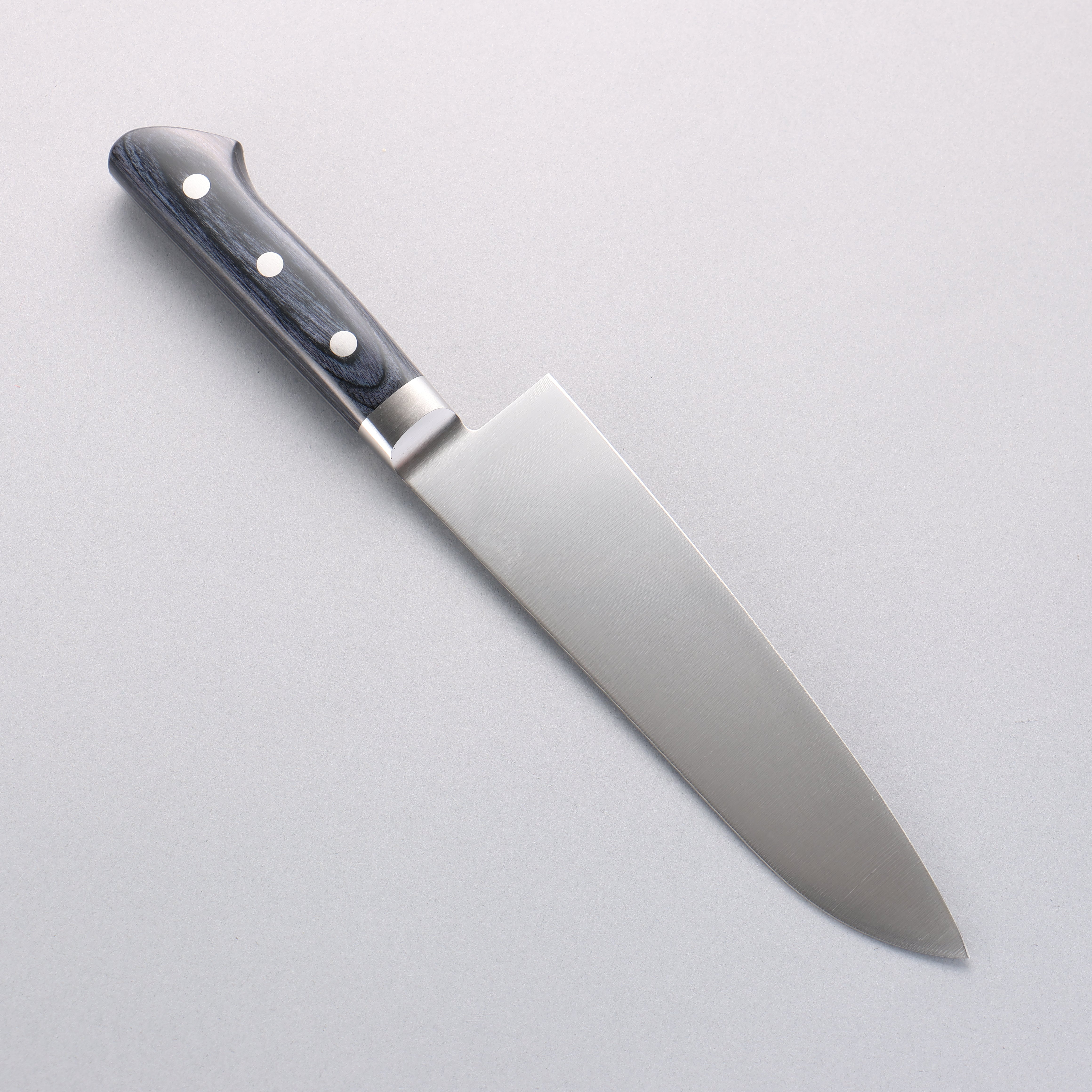 Premium Seisuke Seiten Molybdenum Santoku Knife 180mm - Japanese Chef Knife with Navy Blue Pakkawood Handle & Protective Sheath - Perfect for Sushi, Vegetables & Meat Cutting