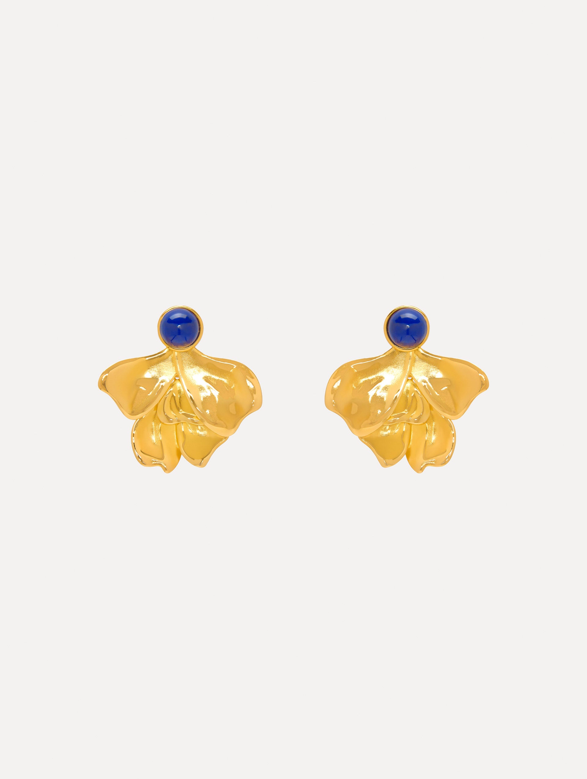 Cabochon Petal Clip-On Earrings for Women - Fashionable Non-Pierced Earrings for Parties, Weddings & Everyday Wear