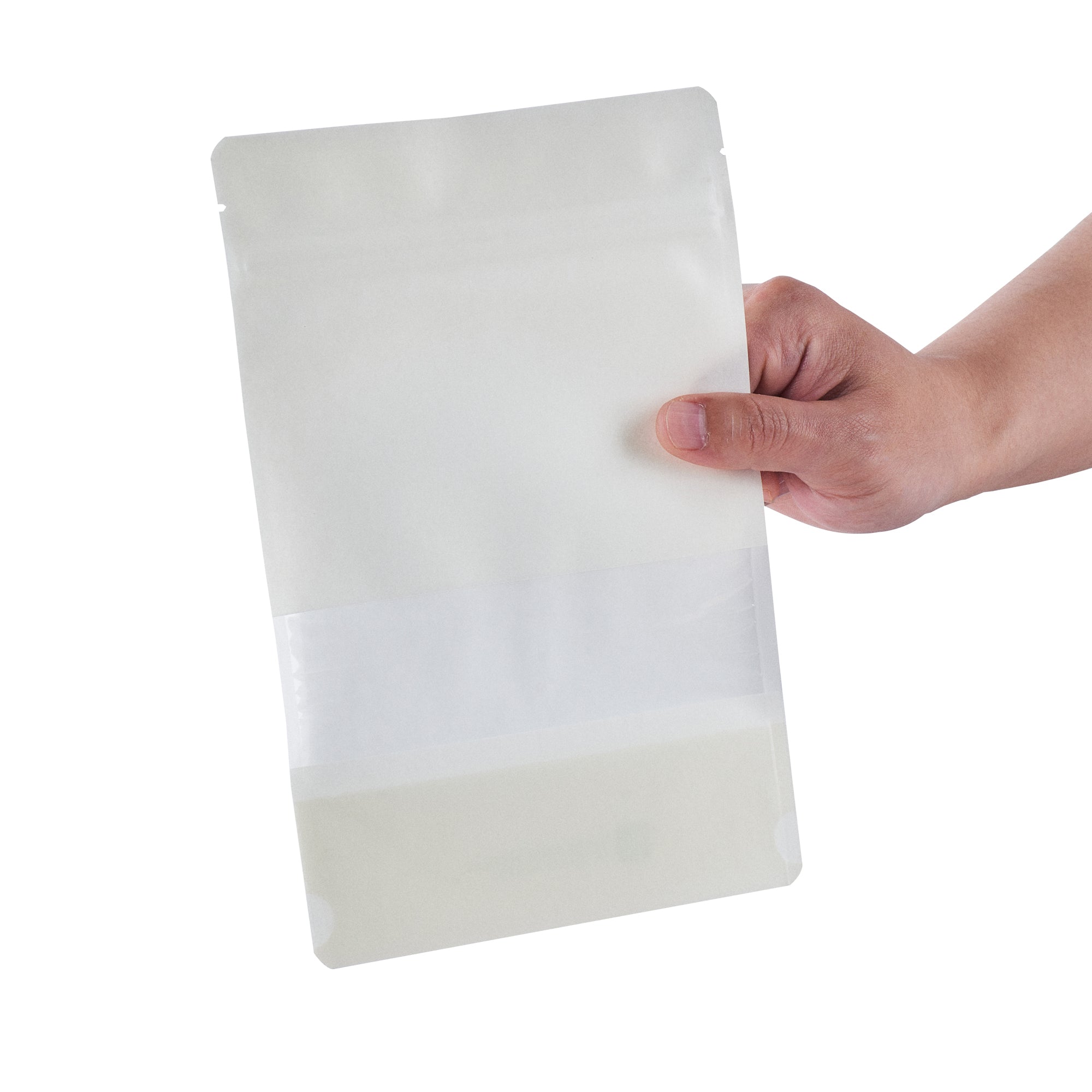 White Plastic Large Window Heat Sealable Bags 9x6x1.5 Inches - 100 Count Box for Food Storage, Retail Packaging & Crafts