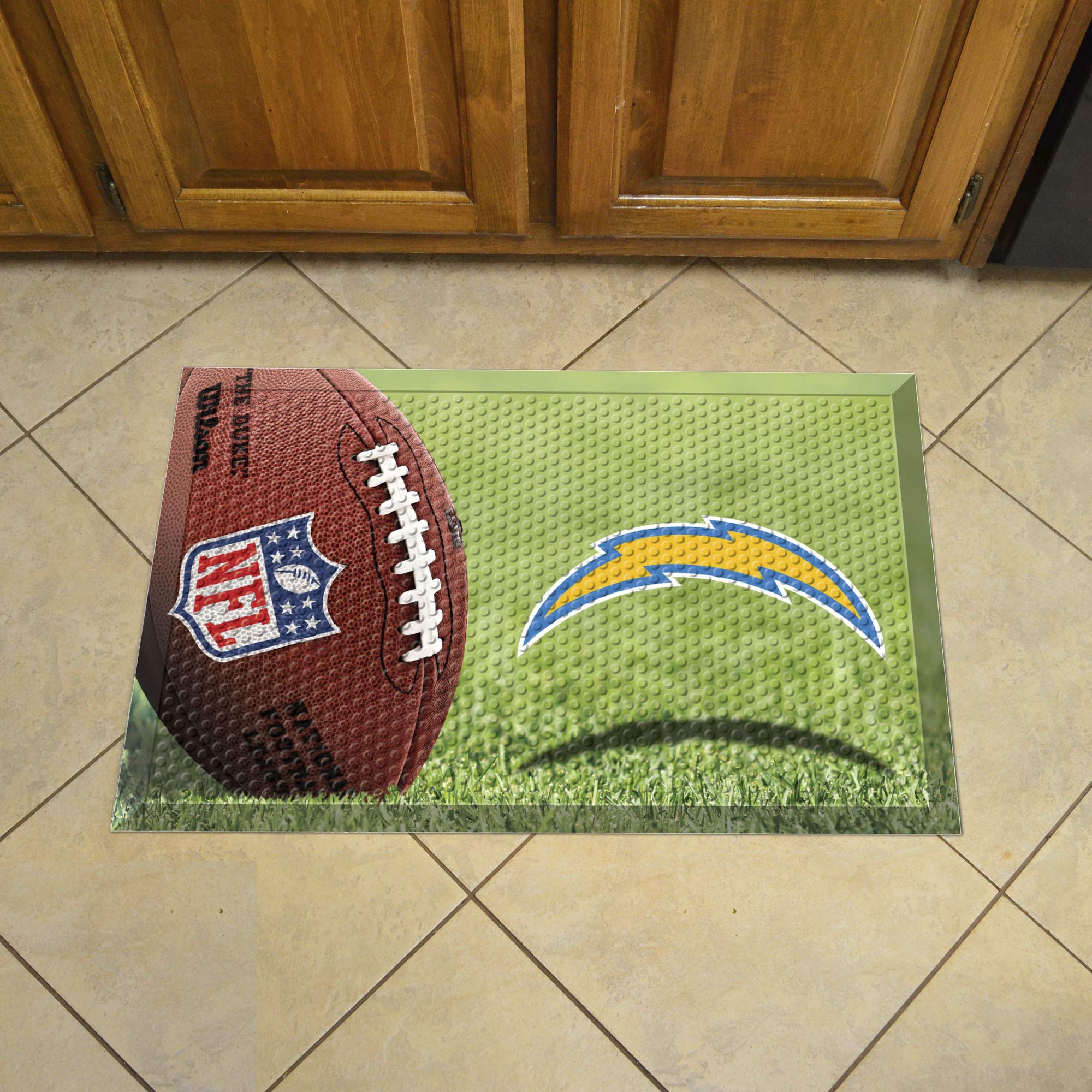 Los Angeles Chargers Rubber Scraper Door Mat for Home & Office