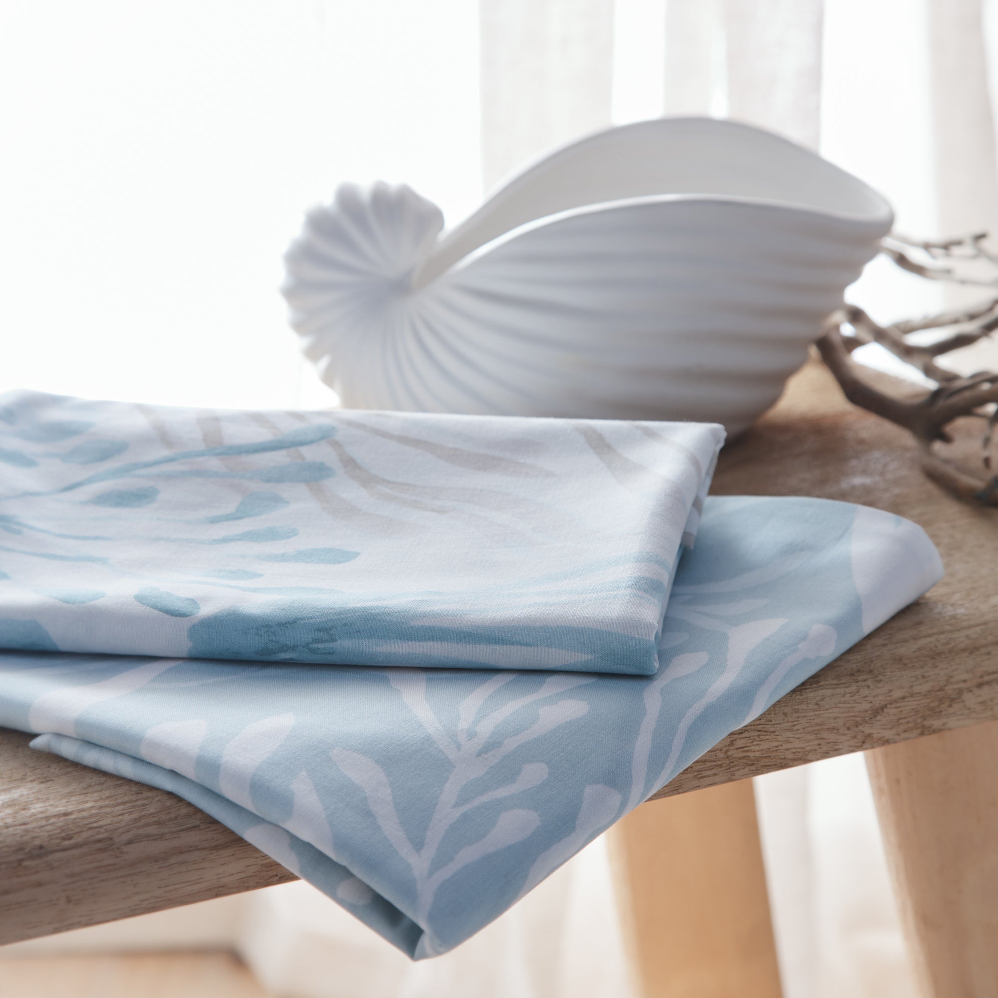 Drift Home Cora Duvet Cover Set - Seafoam Green Queen Size 3-Piece Bedding Set | Soft & Breathable Cotton Blend | Perfect for Master Bedroom, Guest Room & Coastal Decor