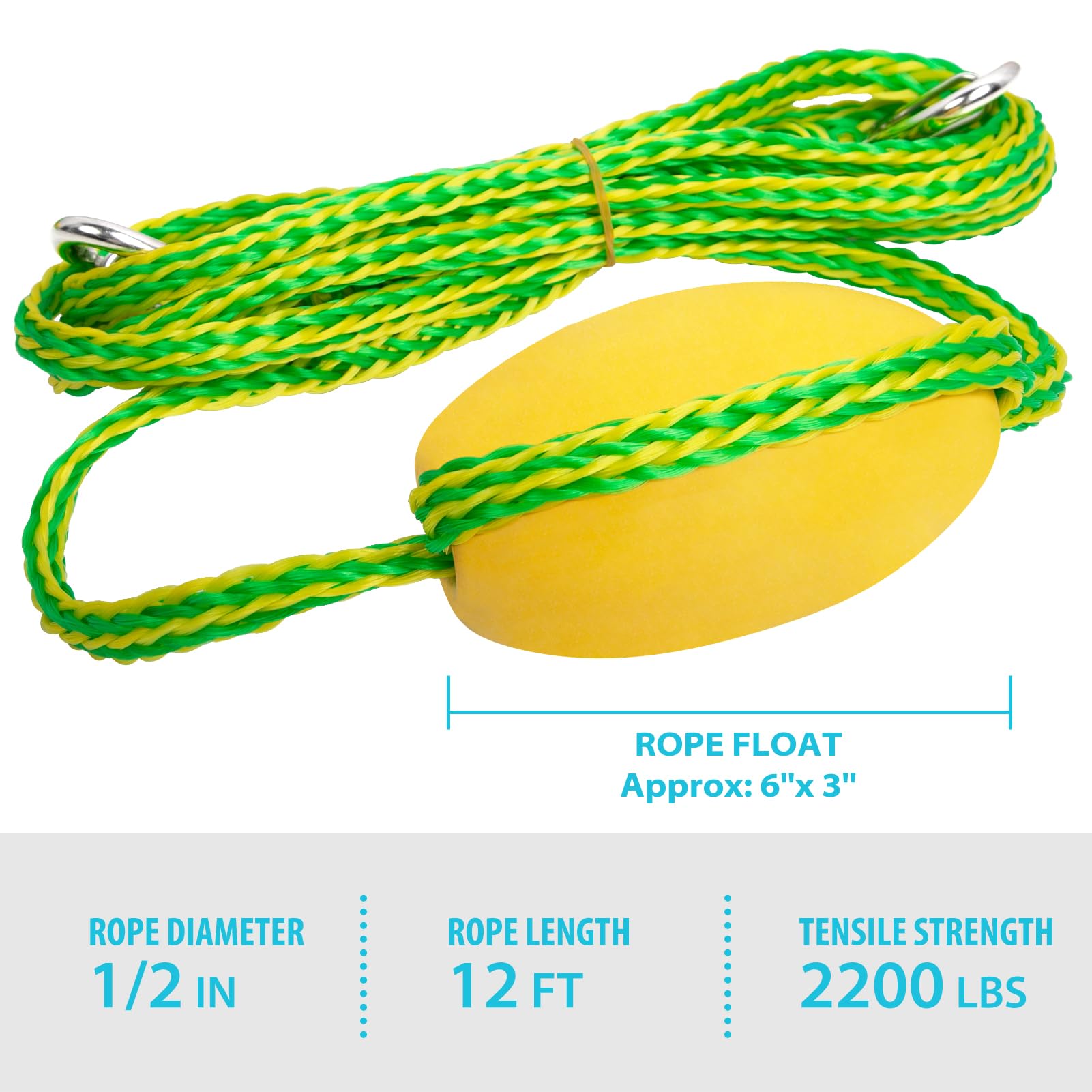 **OBCURSCO Kayak Tow Line & Drift Sock Anchor Rope - 12-20FT Heavy Duty Marine Rope for Fishing Boats, Jet Skis, and Kayaks - Perfect for Lake, River, and Ocean Water Sports & Docking Accessories**