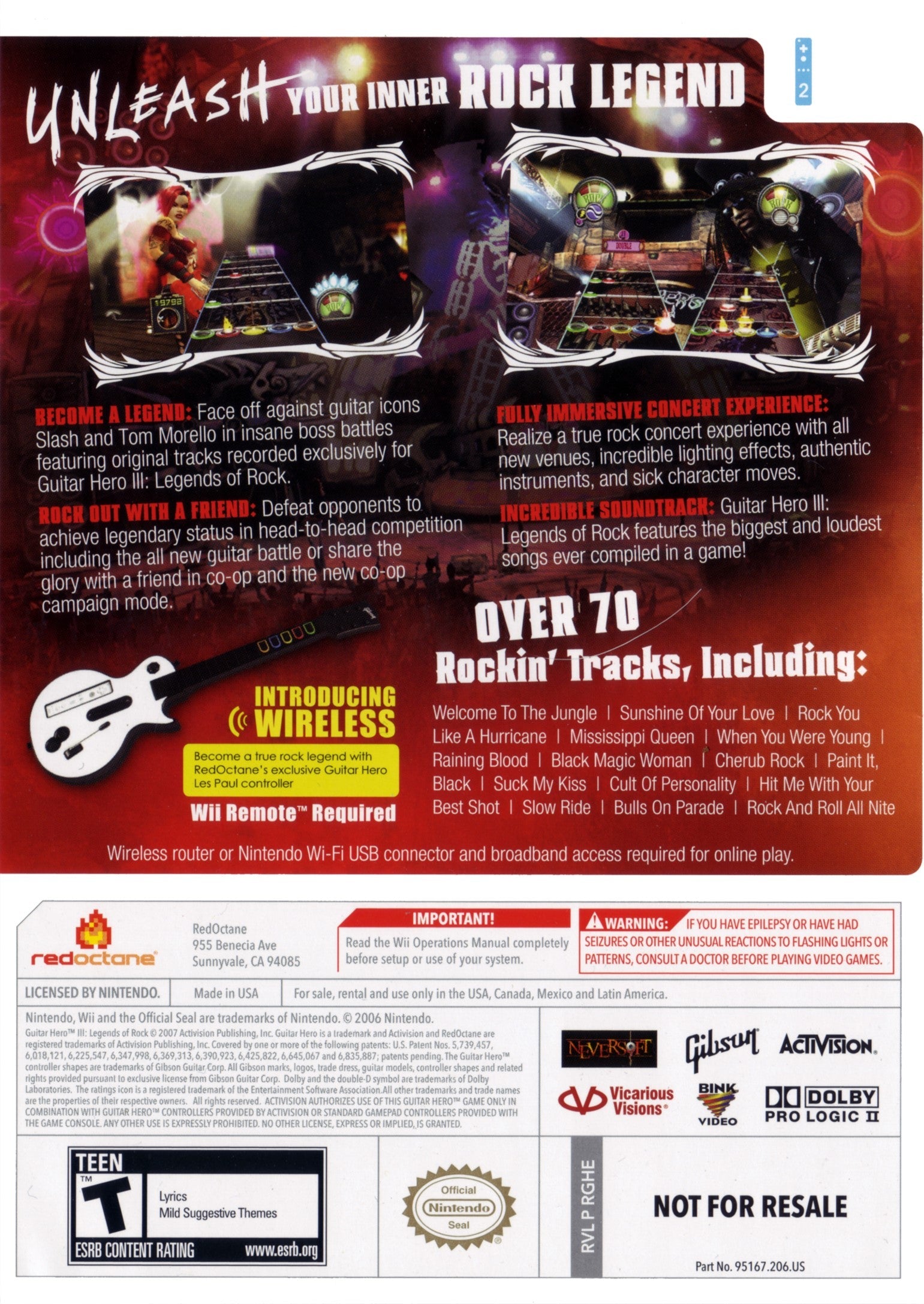 Guitar Hero III: Legends of Rock - Wireless Guitar Controller Bundle for PlayStation & Xbox | Rock Band Video Game Accessory for Parties & Family Game Nights