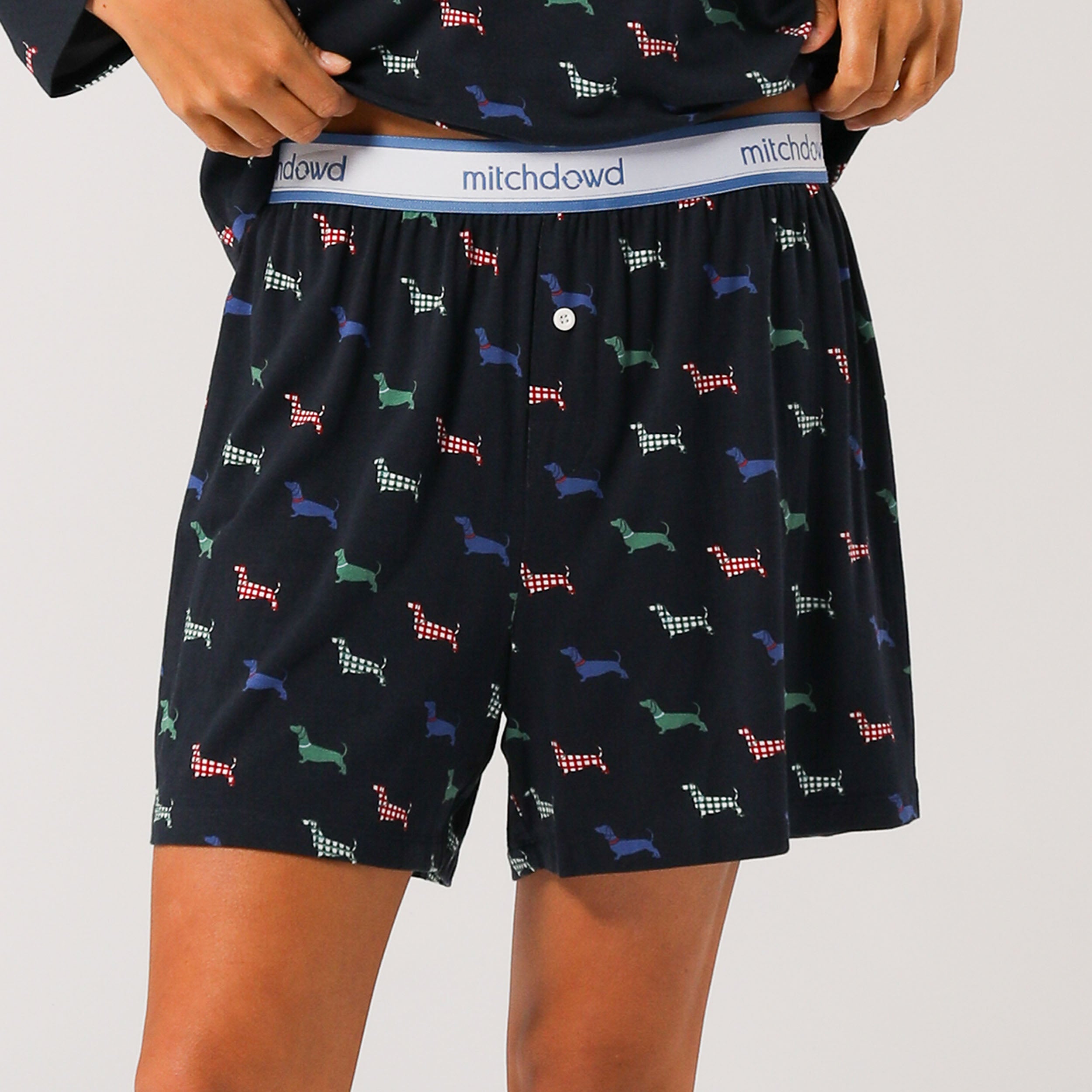Women's Bamboo Sleep Boxer Shorts - Soft & Breathable Doggy Print Pajama Shorts for Women - Perfect for Lounge, Sleep & Relaxation at Home