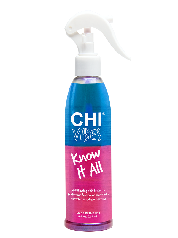CHI Vibes Know It All Multi Hair Protector 236ml - Heat Protectant Spray for All Hair Types - Perfect for Styling, Blow Drying & Flat Ironing