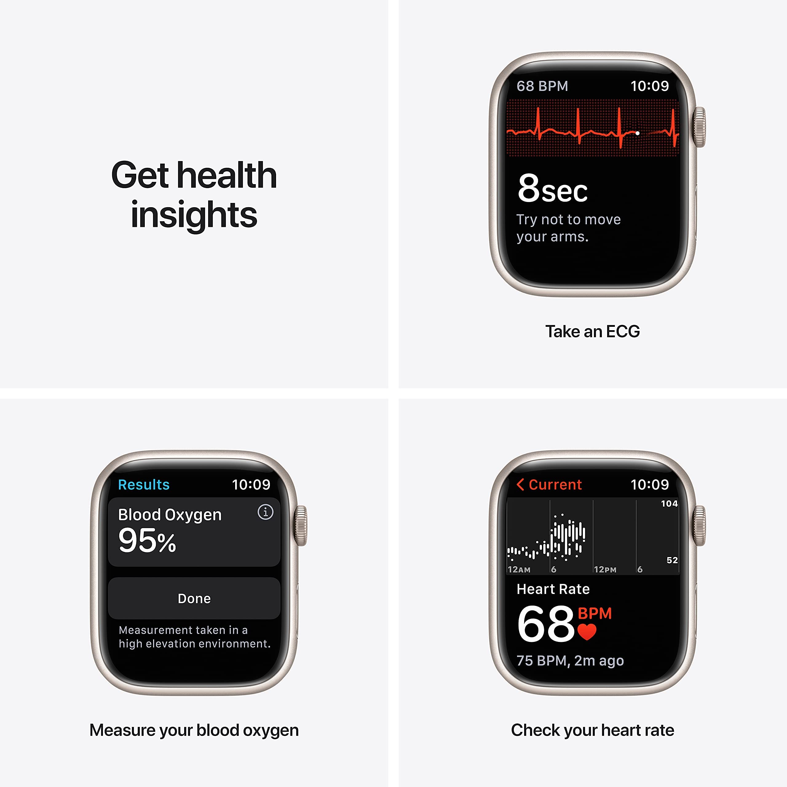 Apple Watch Series 7 (GPS, 45mm) - Starlight Aluminum Case with Starlight Sport Band | Renewed Premium Smartwatch for Fitness Tracking & Notifications | Perfect for Running, Swimming & Daily Wear
