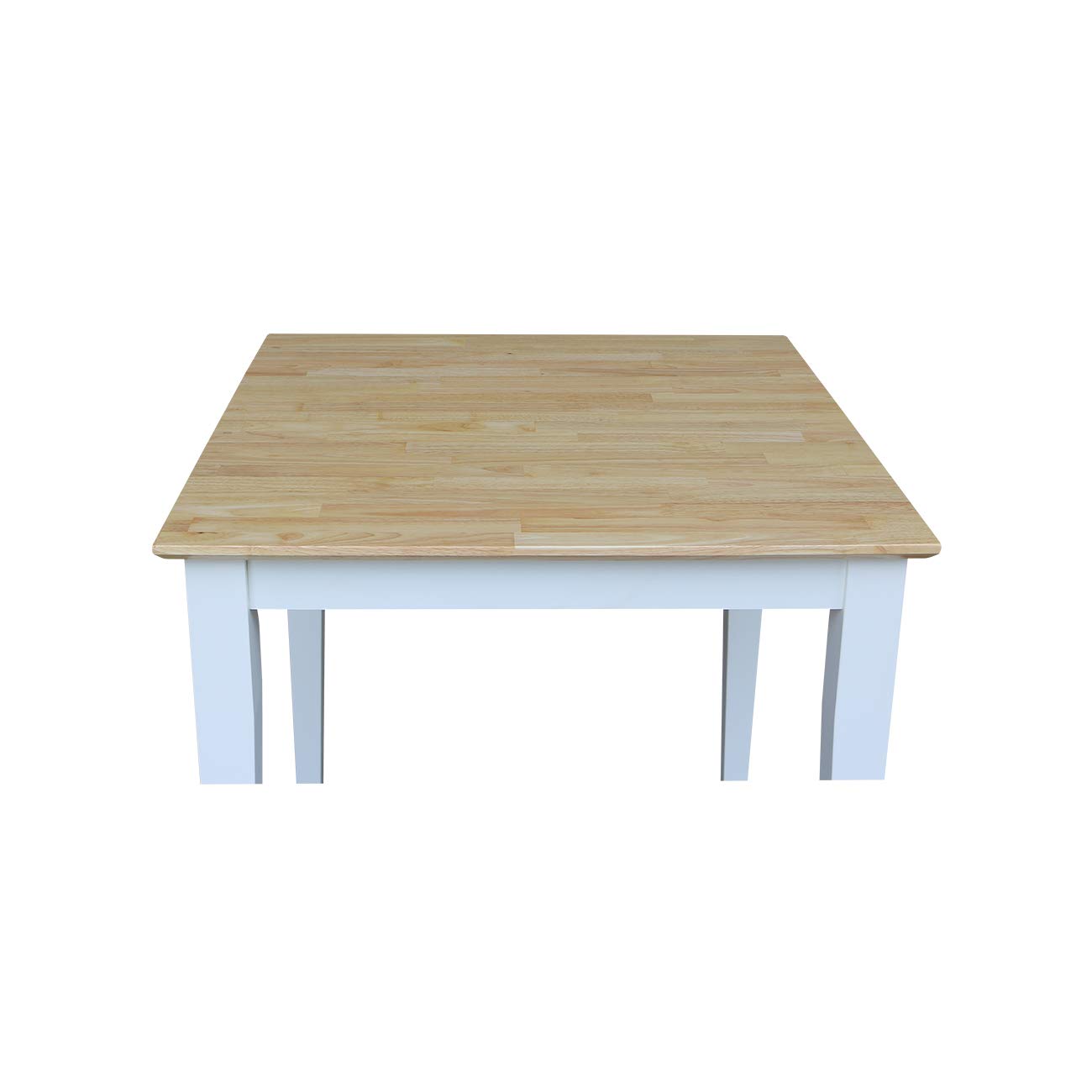 IC International Concepts White/Natural Wood Dining Table - 42 Inch Height, Perfect for Kitchen, Dining Room & Small Space Gatherings