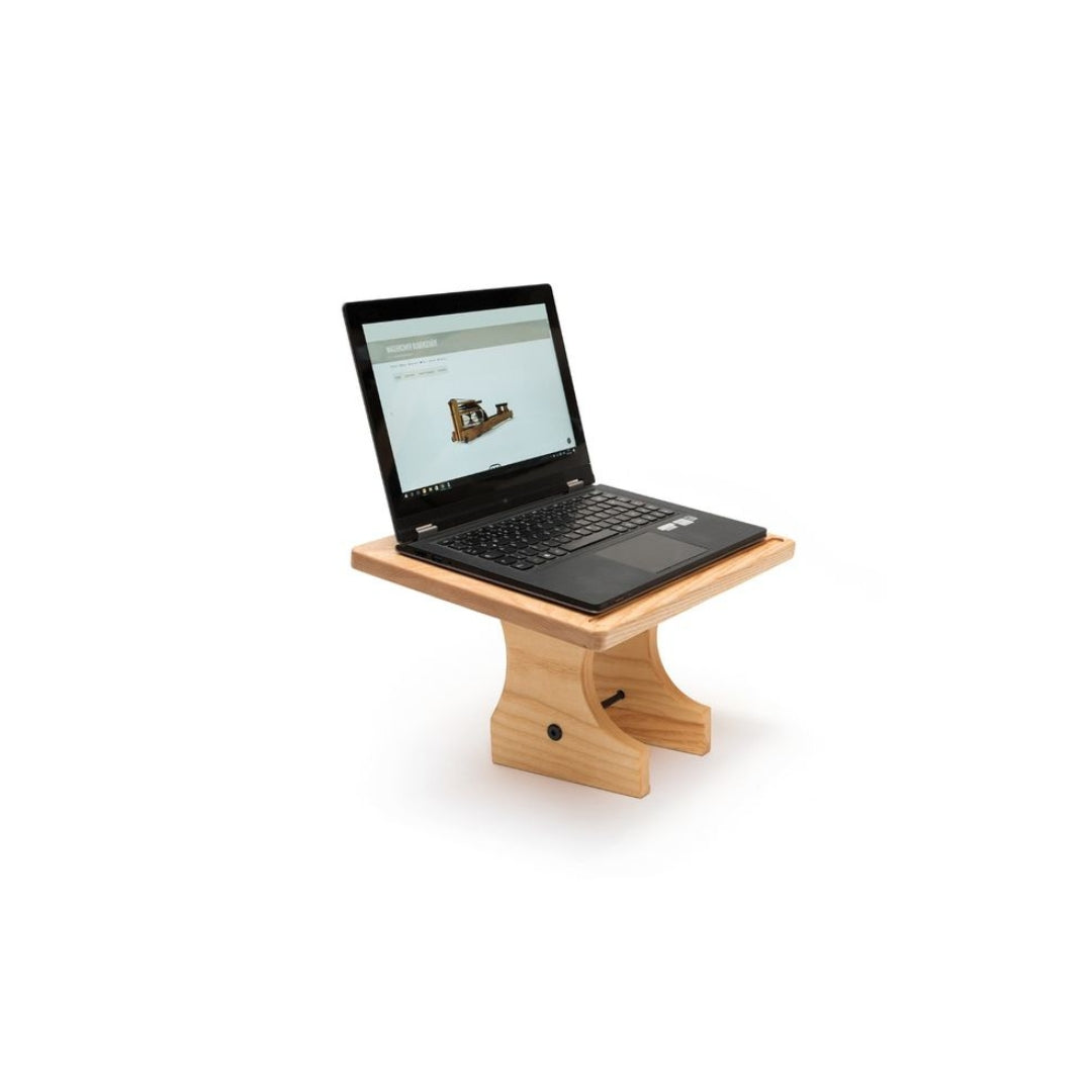 Ergonomic WaterRower Laptop Stand - Adjustable & Stable Natural Wood Design for Home Office & Fitness Workouts