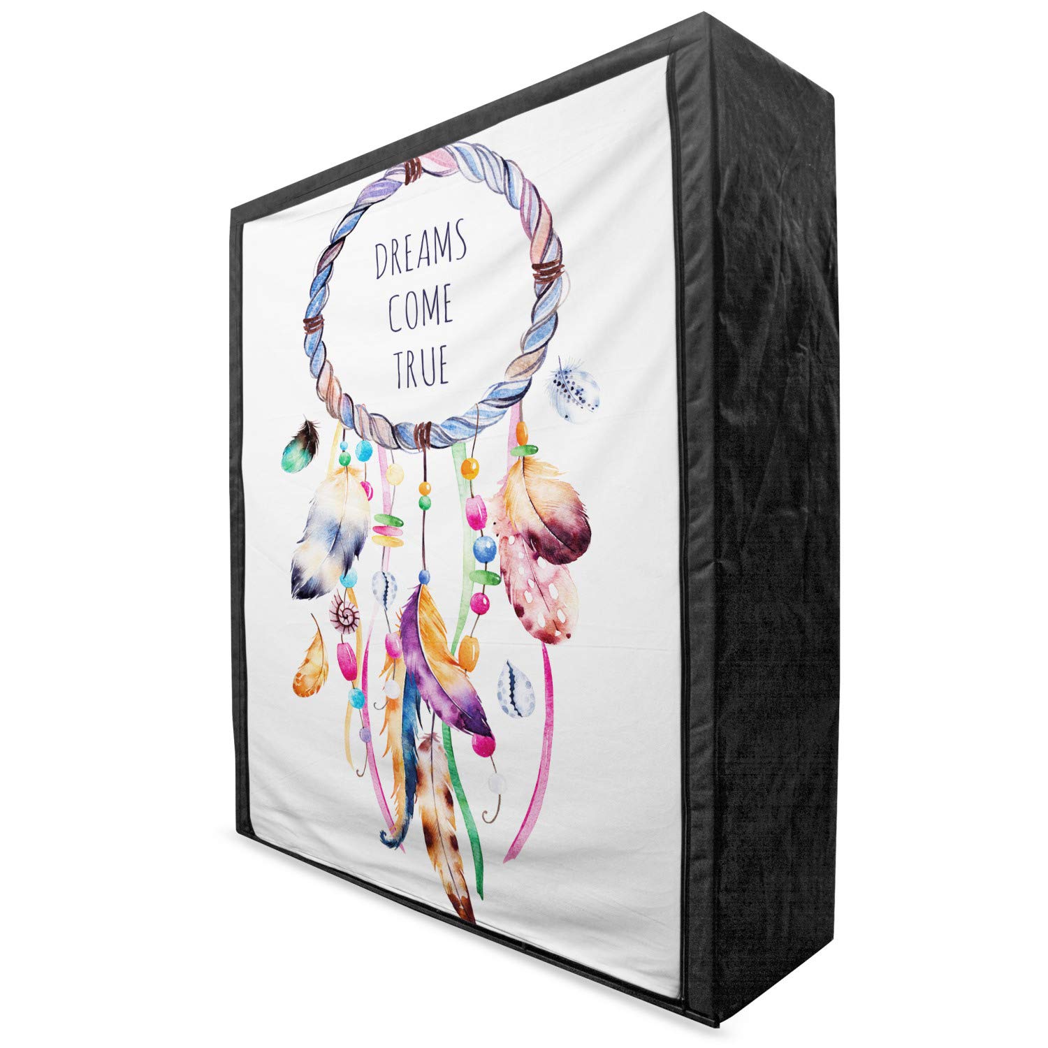 Ambesonne Bohemian Style Feather Portable Fabric Wardrobe with Dream Catcher Illustration - 59