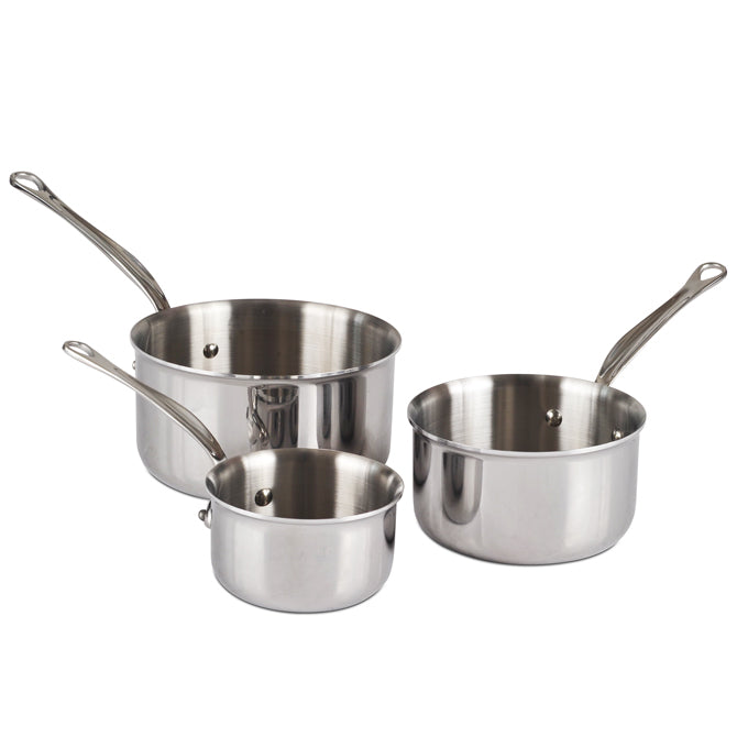 Mauviel M'COOK 5-Ply Stainless Steel Saucepan - Professional Cookware for Home Chefs, Perfect for Sauces, Stews & Simmering