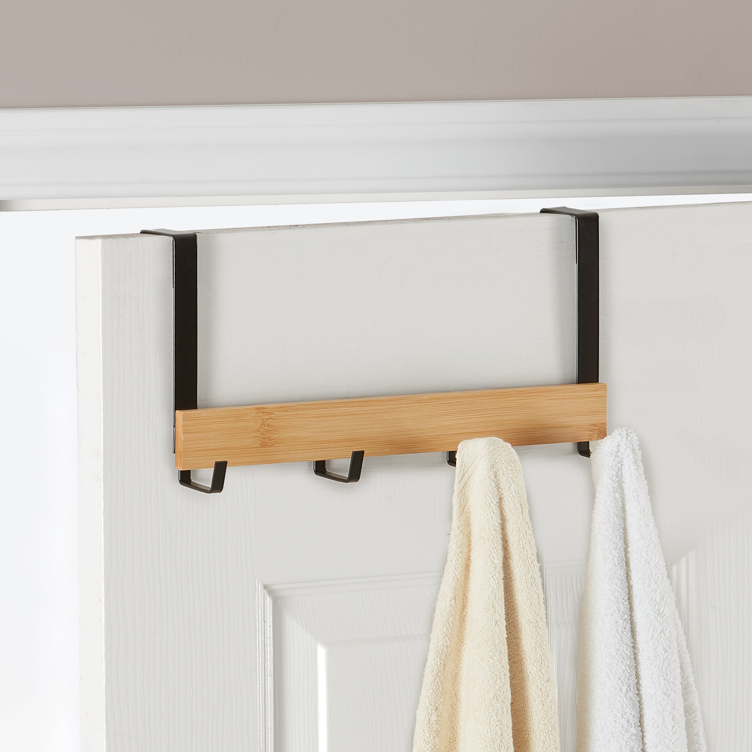 Premium Bamboo Door Hooks - Space Saving Wall Hangers for Hats, Bags & Coats - Perfect for Bedroom, Entryway & Closet Organization