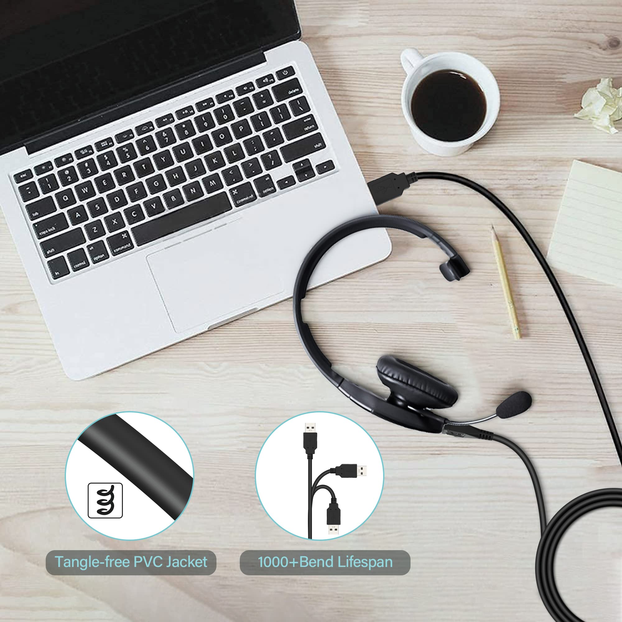 BlueParrott B350-XT Micro USB Charging Cable - Fast Charging & Data Sync for VXI B350XT Bluetooth Headset - Perfect for Truckers, Call Centers & Noisy Work Environments
