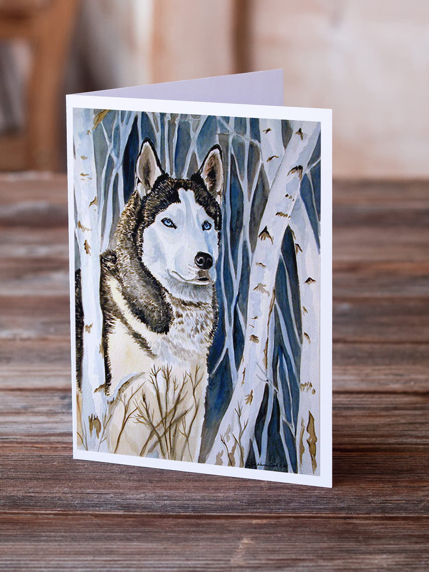 Siberian Husky Greeting Cards - Pack of 8 Blank A7 Note Cards (5x7) with Envelopes | Whimsical Dog Lover Stationery for Birthdays, Thank You Notes & Holiday Cards